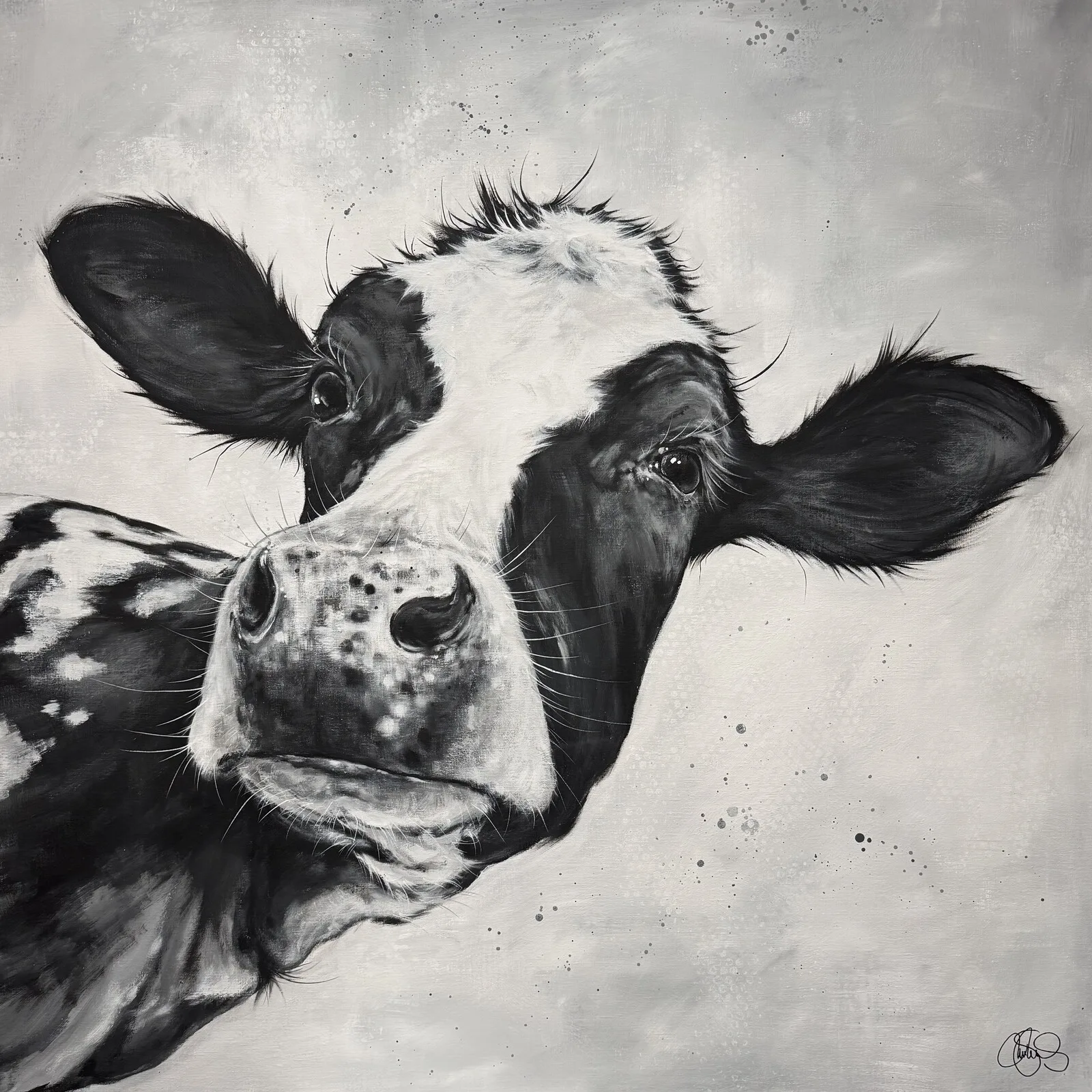Akrylmålning COW 499 Blenda av Matilda Skoglund