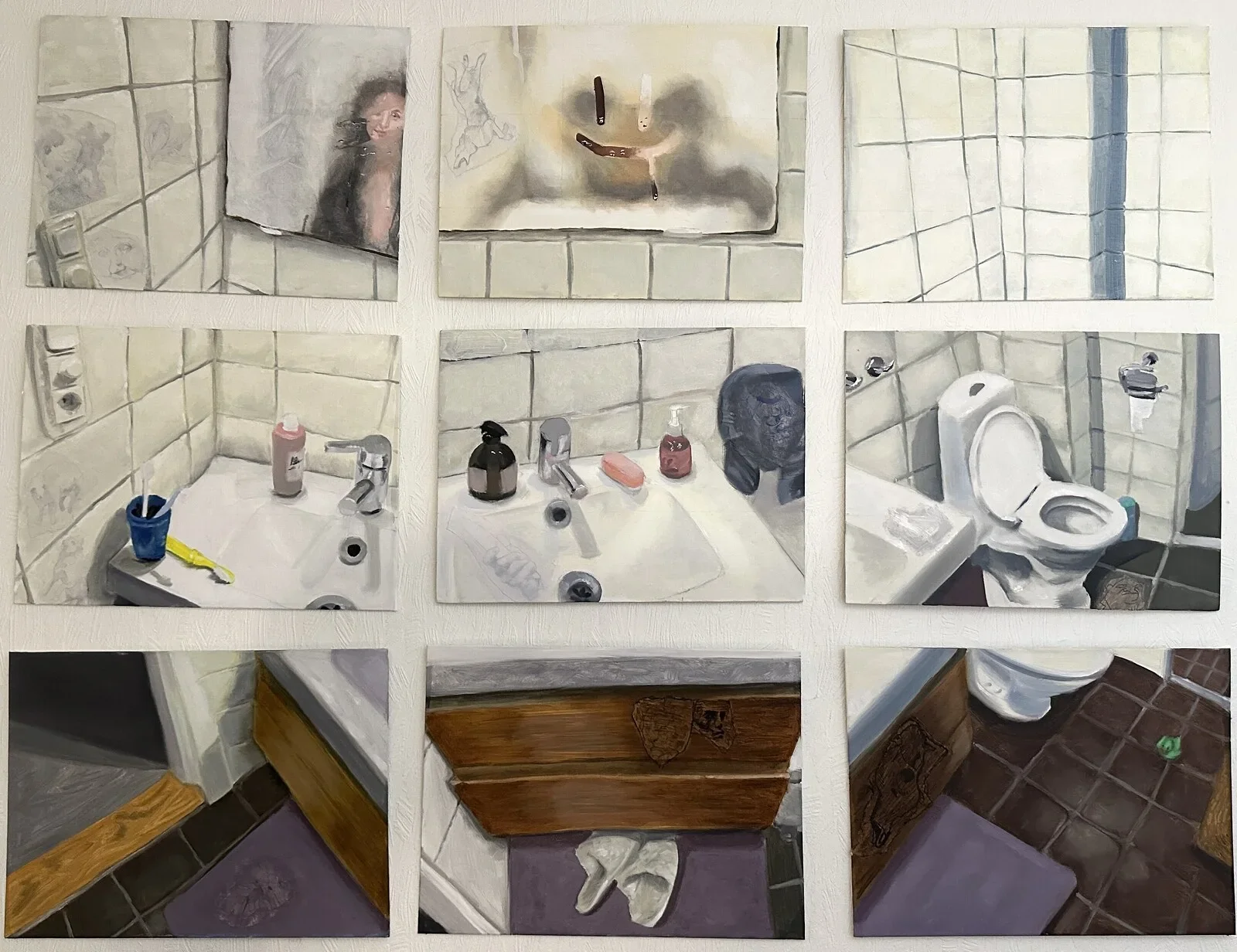 Oljemålning Badrumsnonett av Thomas Ekdahl