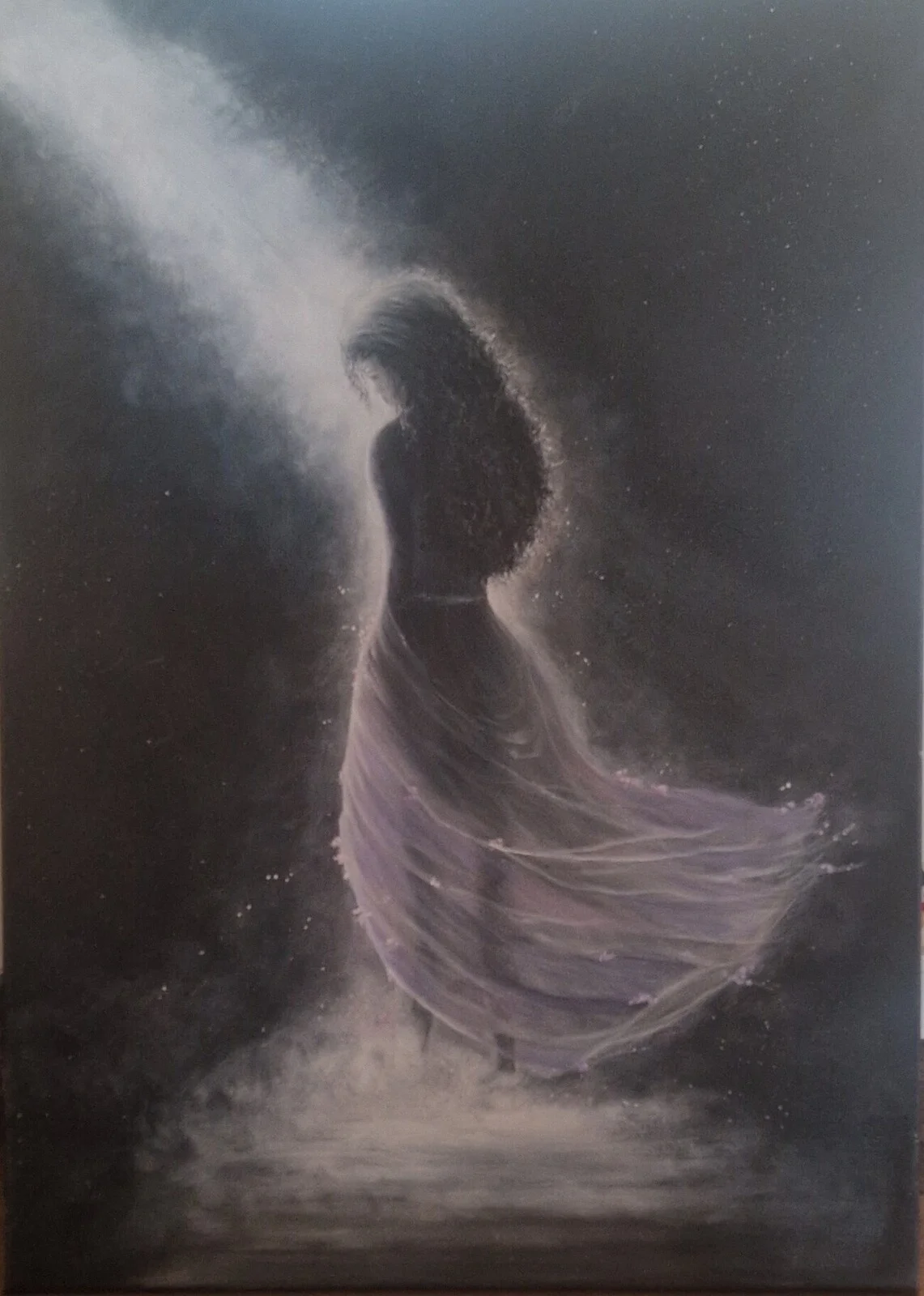 Akrylmålning Held by The ligth av Pia K. Egeriis