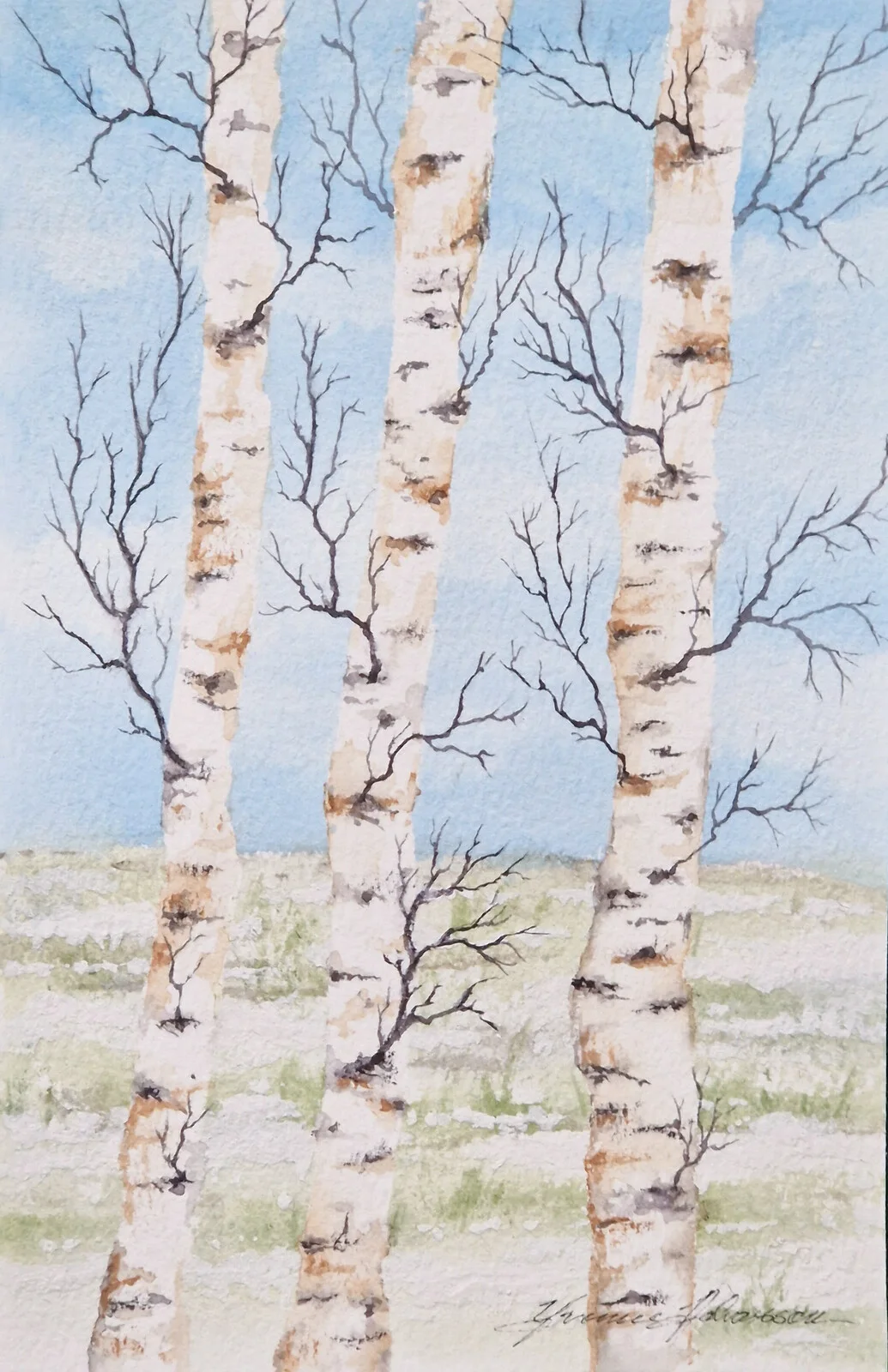 Akvarell Snart av Yvonne Halvarsson