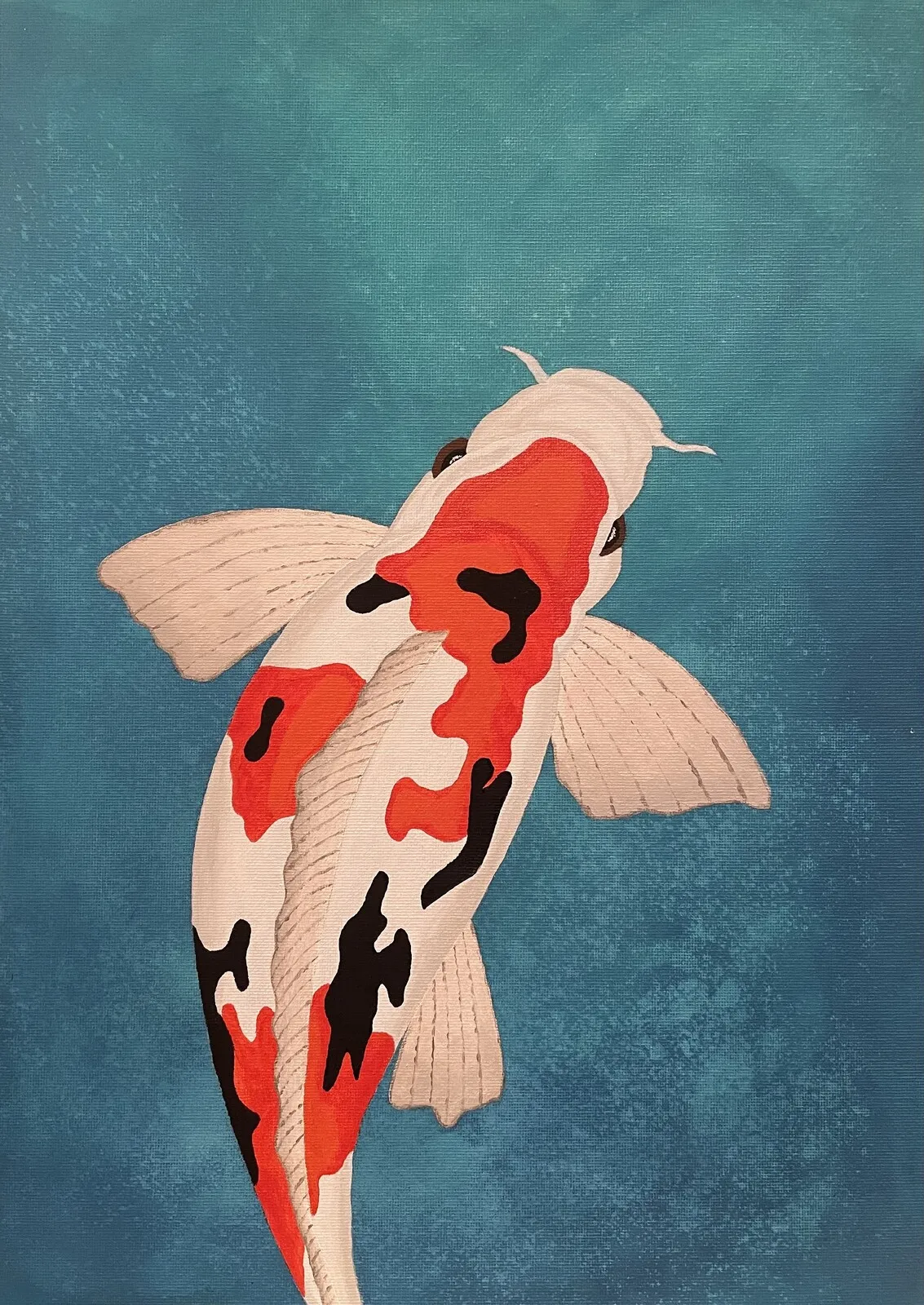 Akrylmålning Fisk av Petra Wilhsson