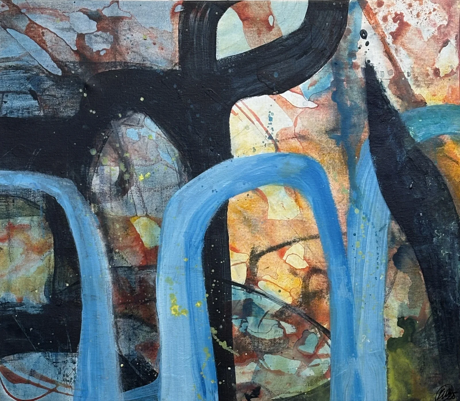 Akrylmålning Gryningsljus av Katarina Wetter-Edman