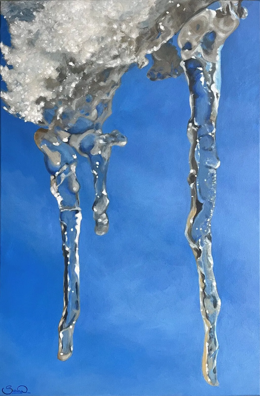 Akrylmålning Istappar av Sabina Dalberg