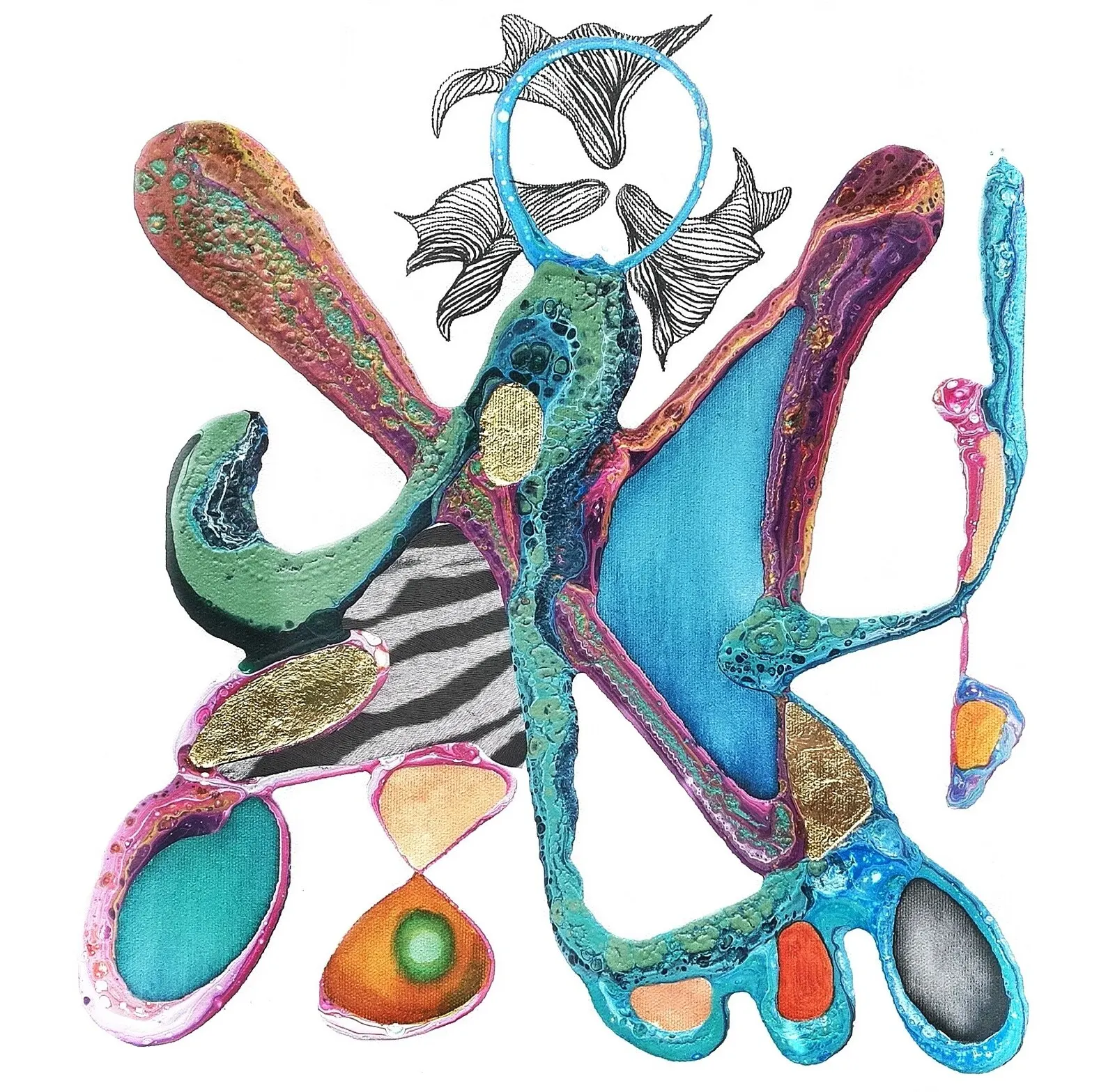 Akrylmålning REEF MOMENT av Helena Mernissi