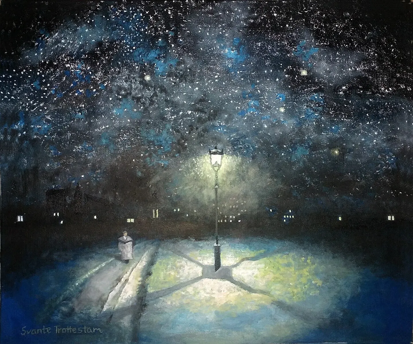 Oljemålning Vinterljus av Svante Trottestam