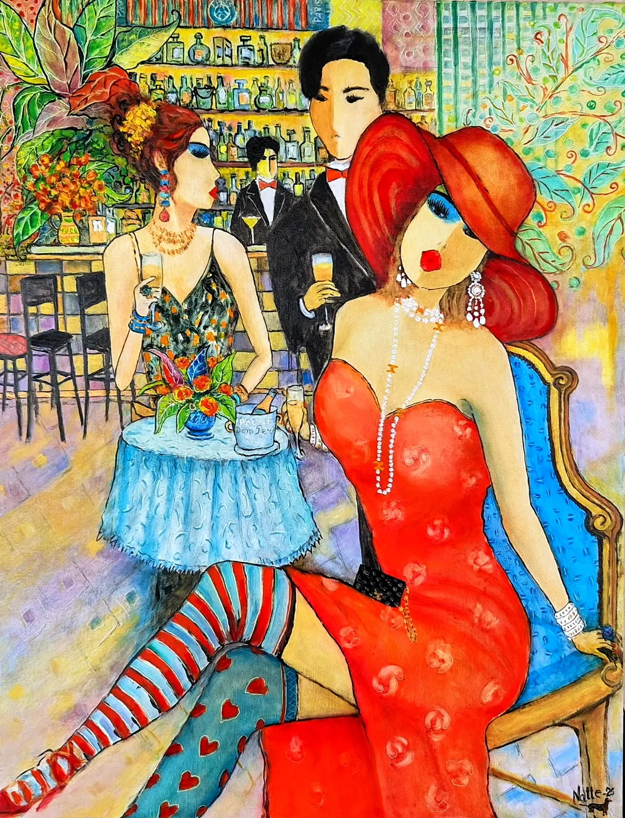 Oljemålning Je suis libre av Natale Orlich