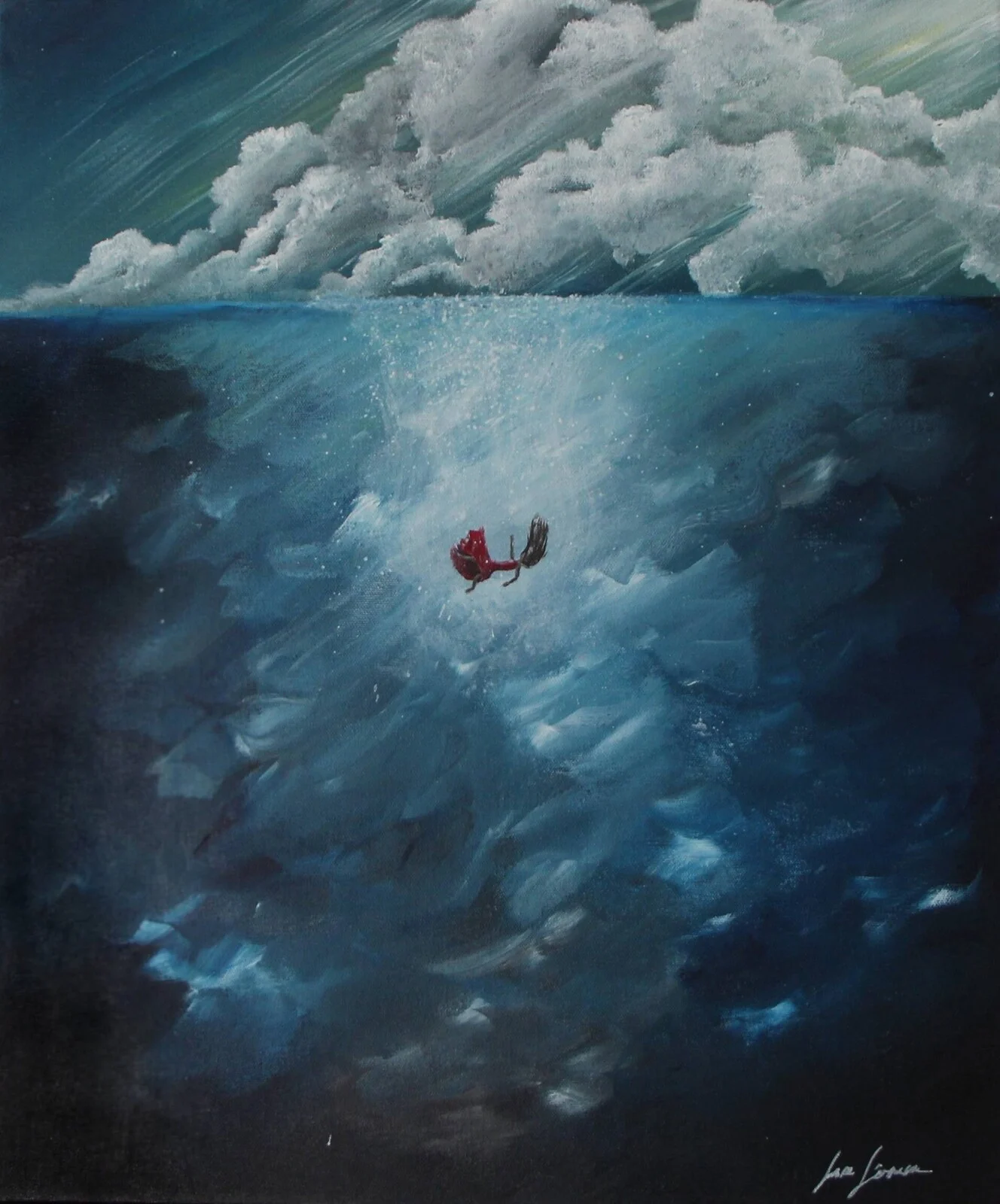 Akrylmålning Faller av Sara Sörensen