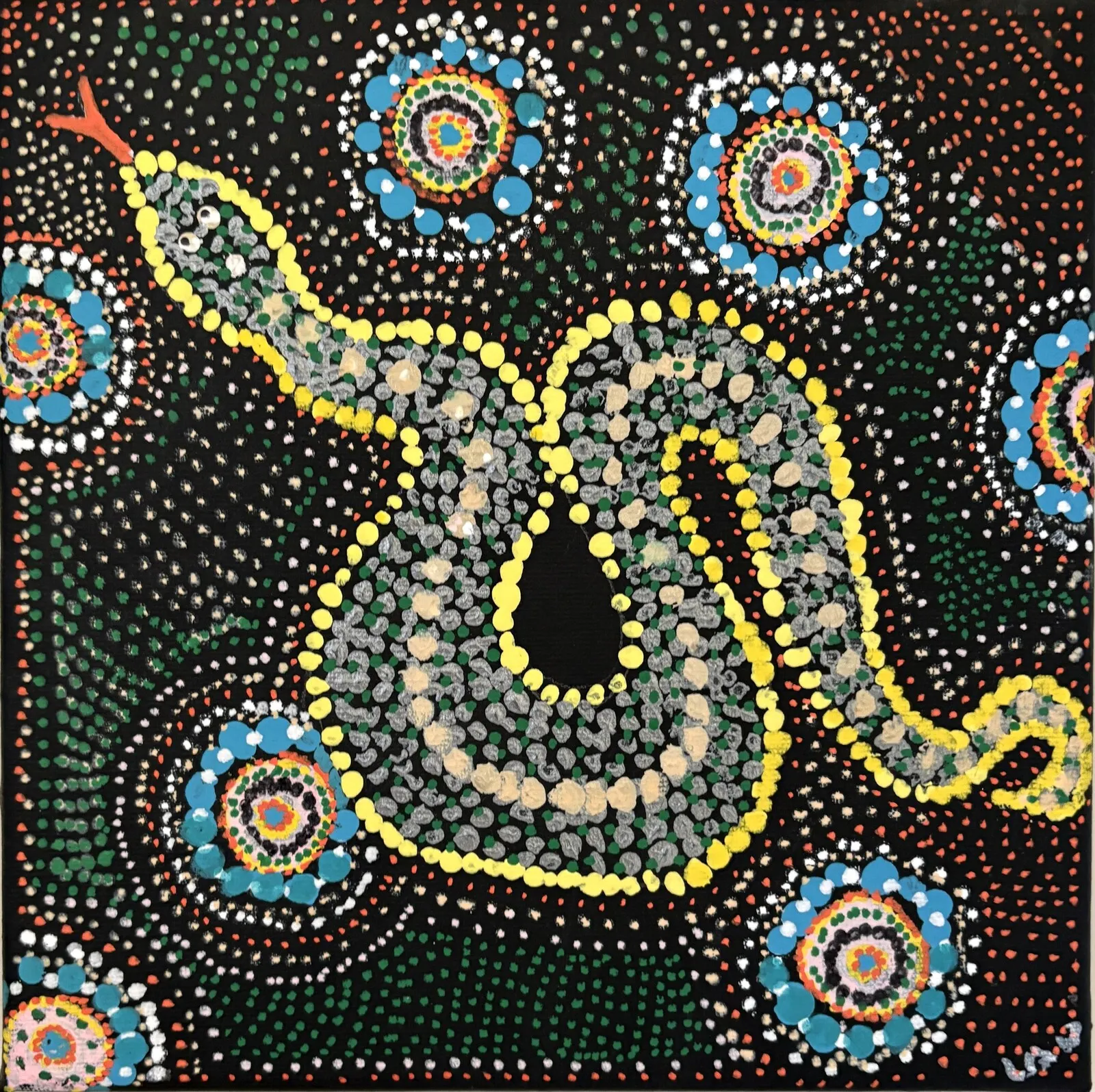 Akrylmålning Dotwork av Anneli Werelius