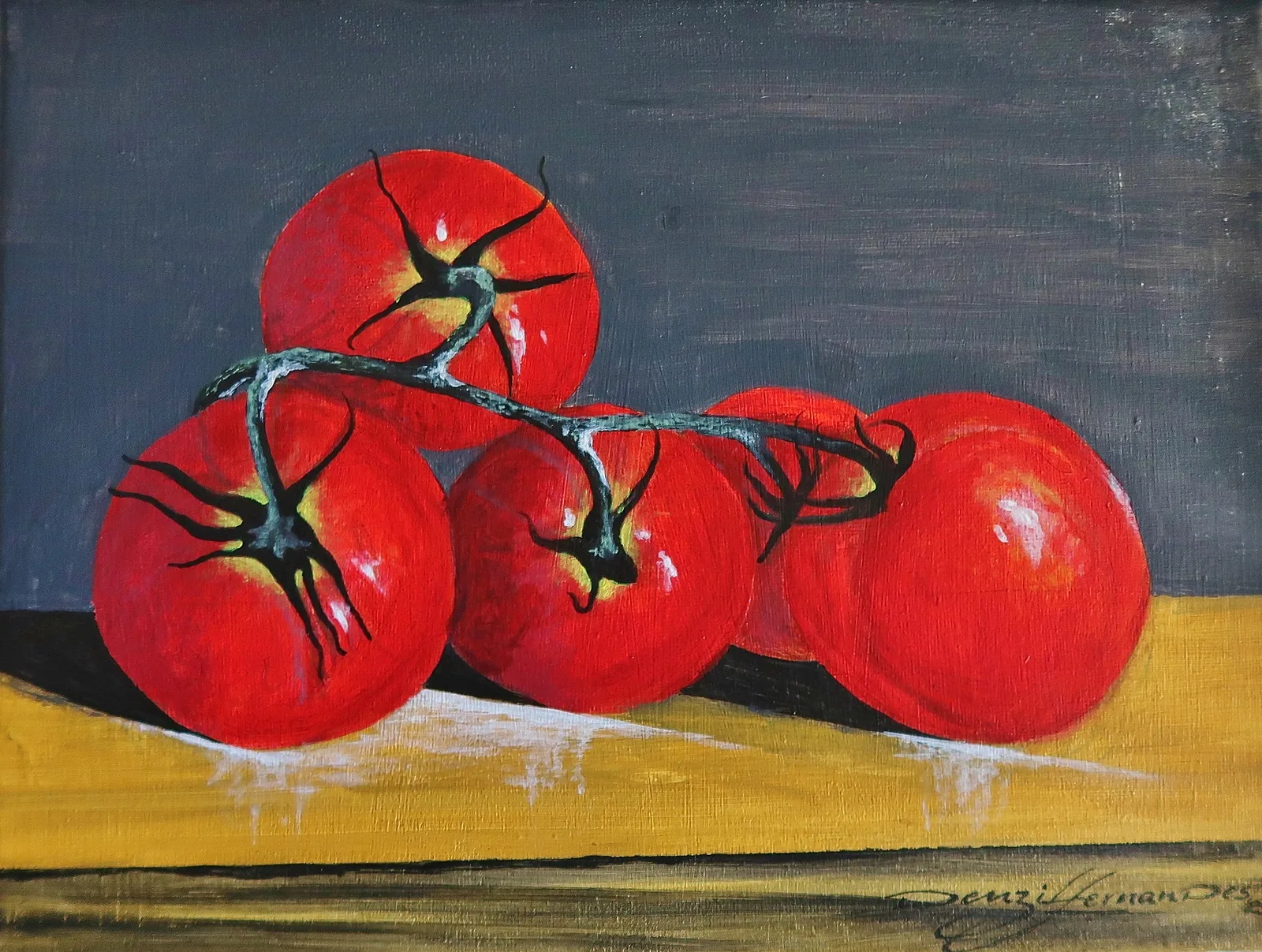 Akrylmålning Tomater av Denzil Fernandes