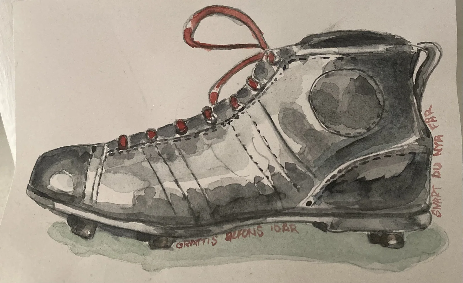 Akvarell Grattis Alfons av Conny Johansson