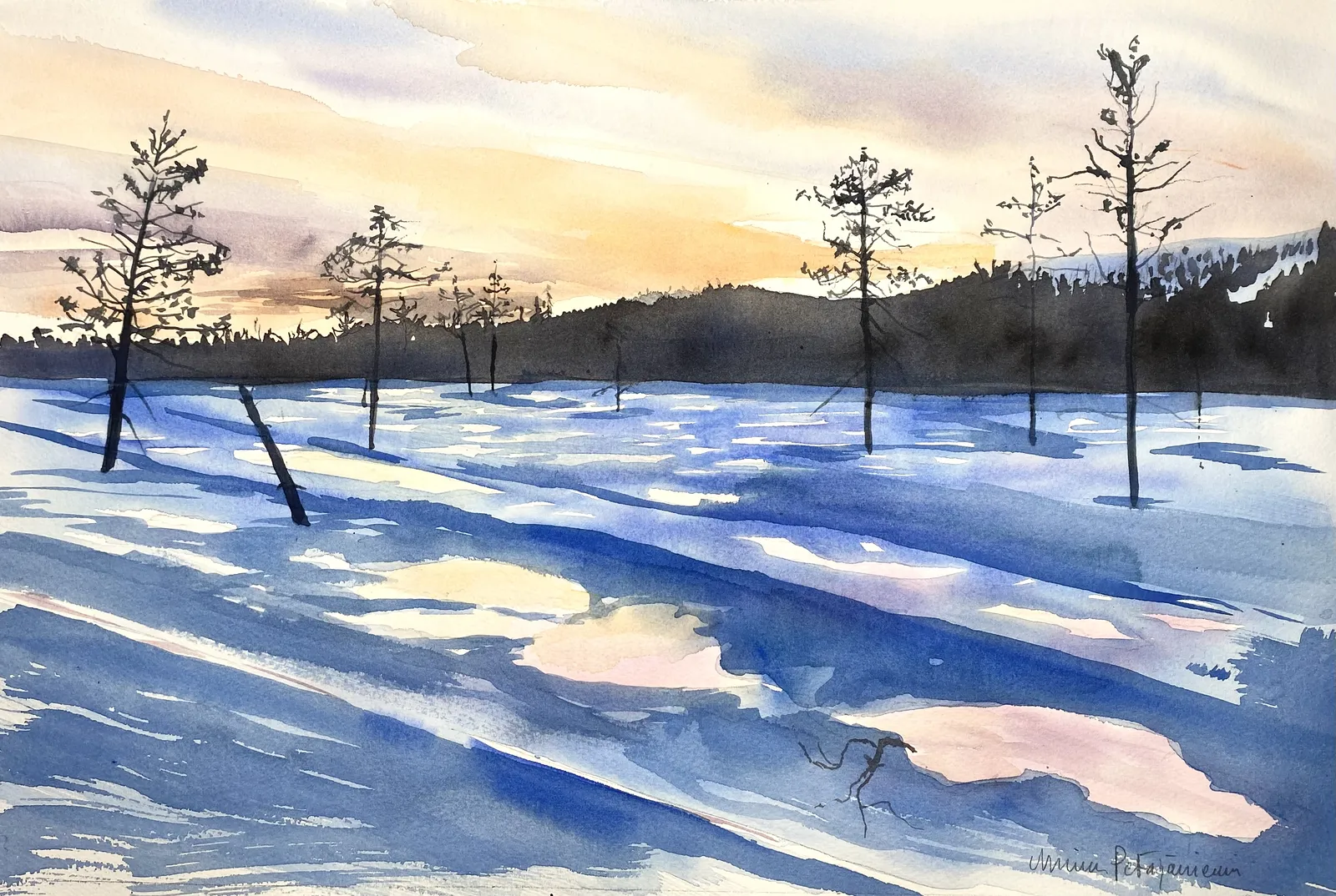 Akvarell På myren av Minna Petäjäniemi