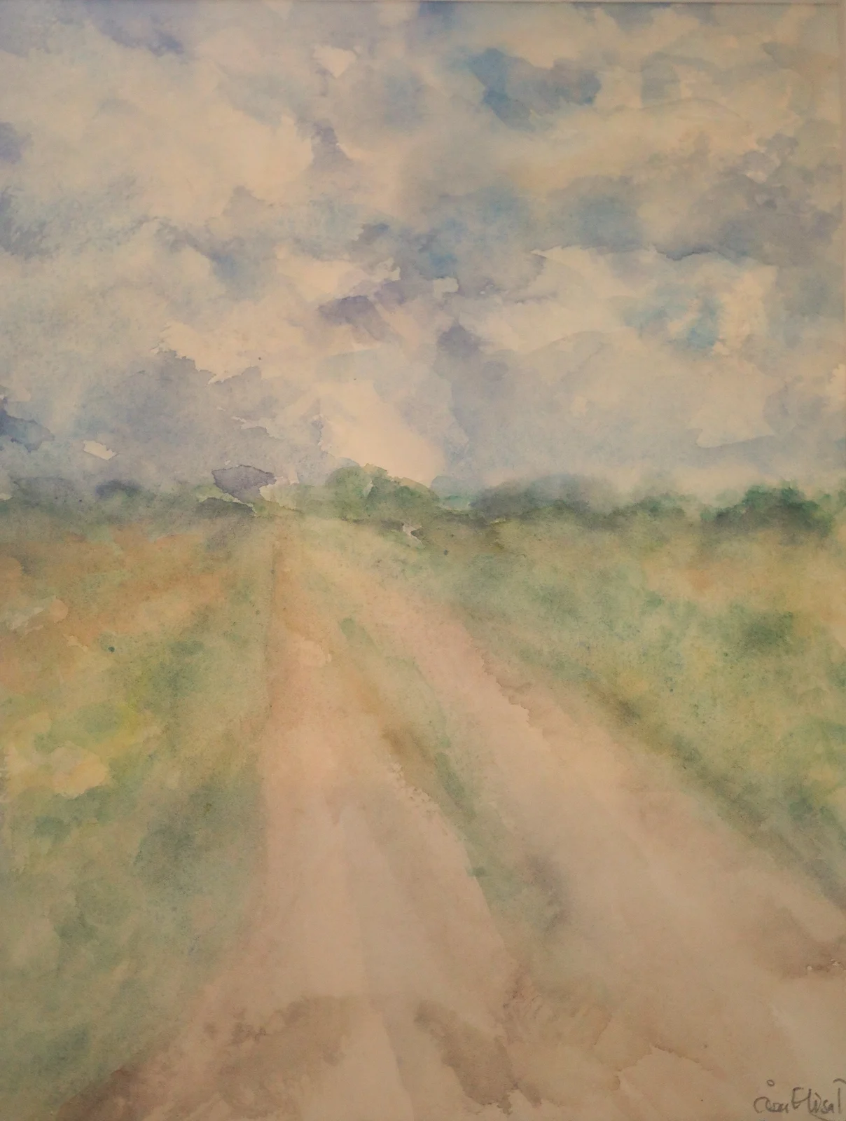 Akvarell Vägen av Åsa Elisa Dahlbeck