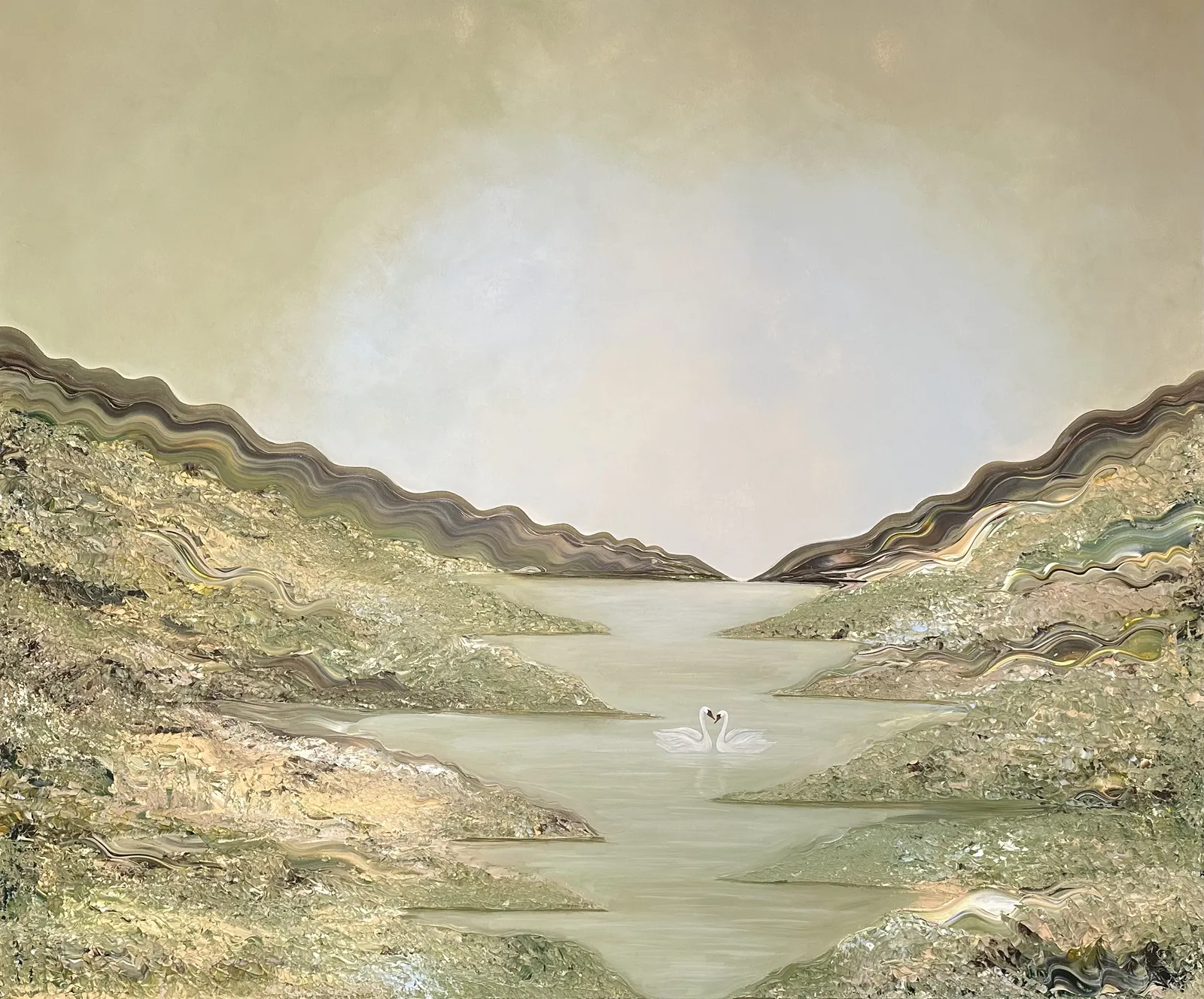 Akrylmålning Two Souls in Harmony av Daria Caisin