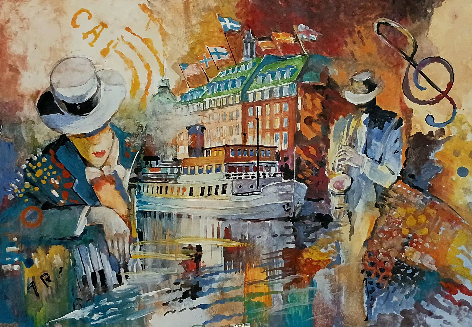 Akvarell Stockholmsblå av Dimitri Zukov