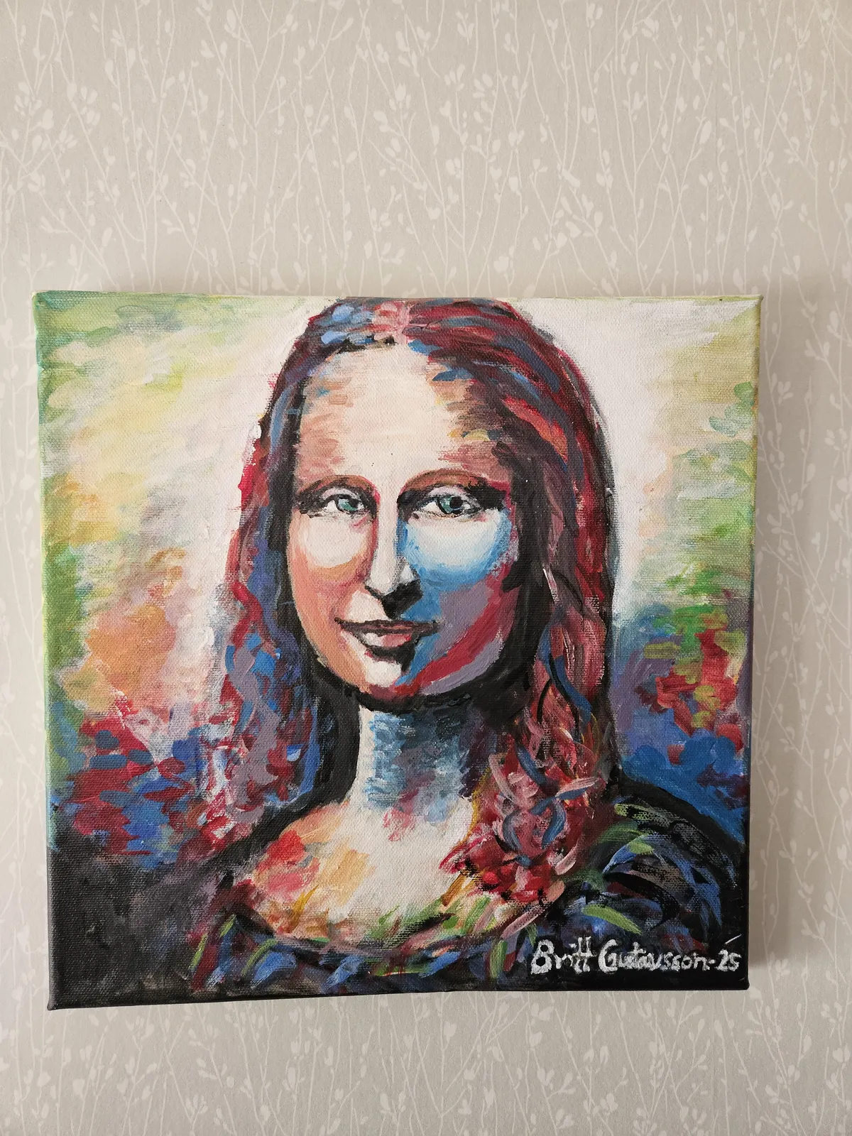 Akrylmålning Mona-Lisa av Britt Gustavsson