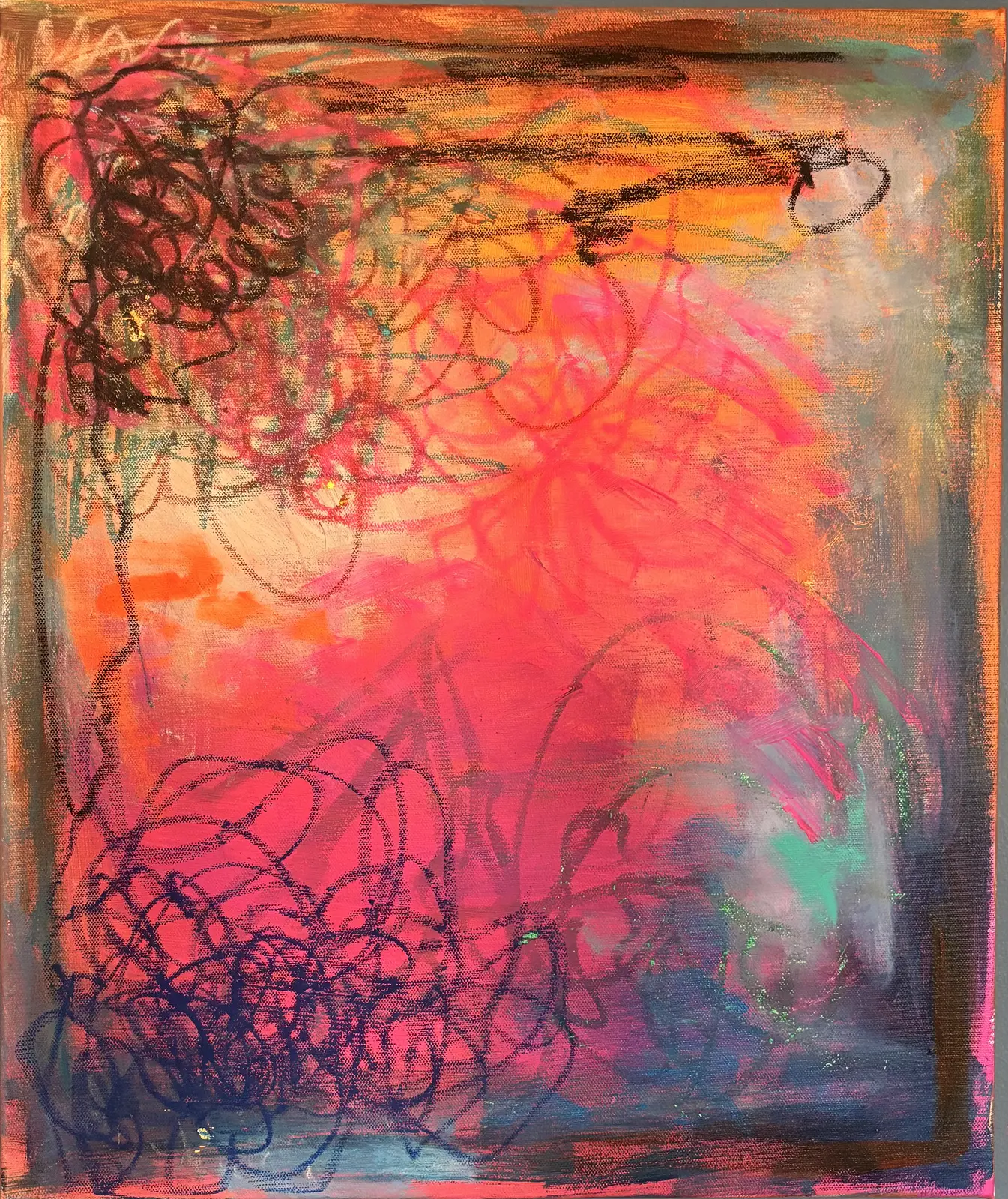 Akrylmålning Här var något innan av MALIN Ridderfors