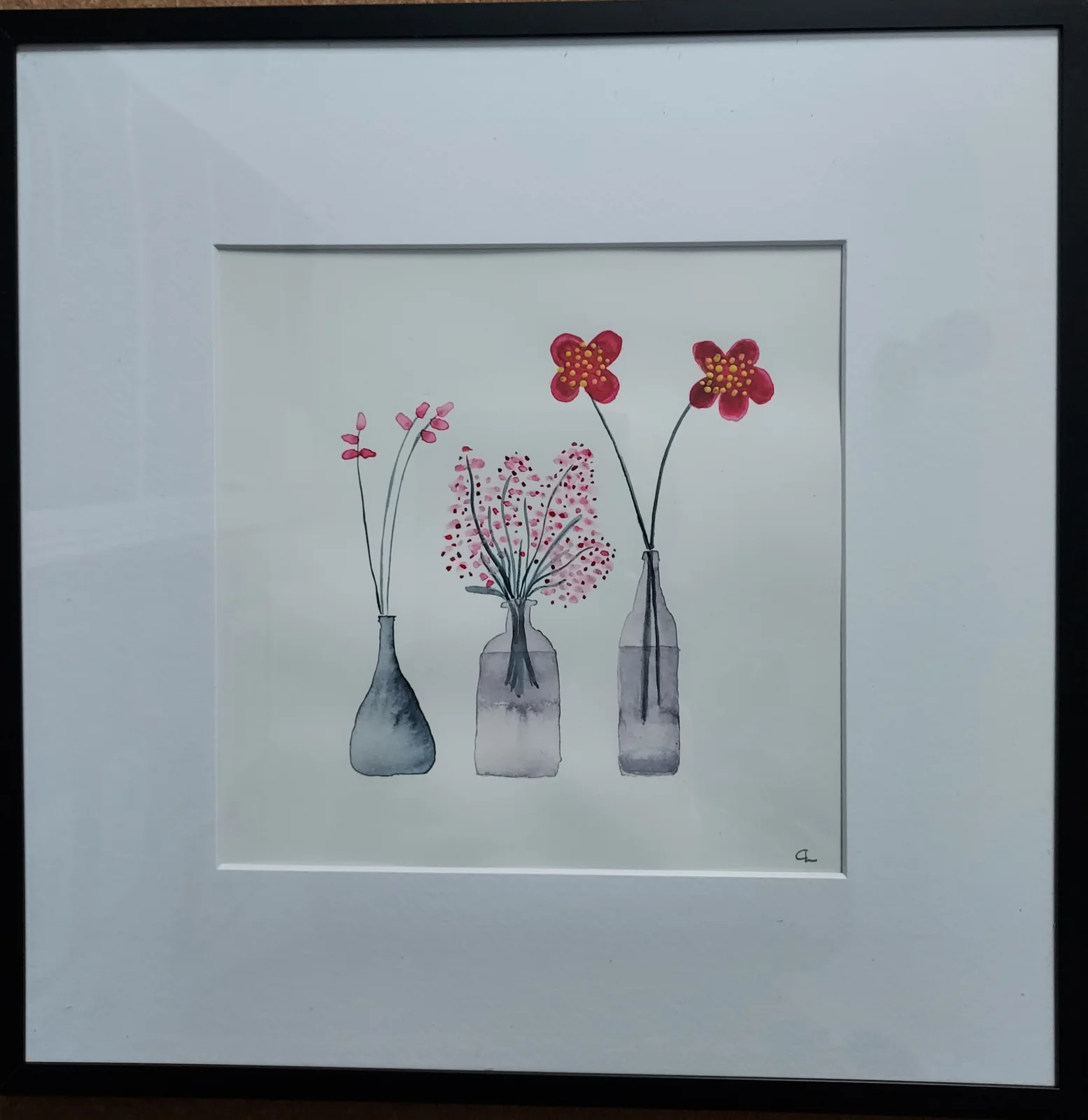 Akvarell Mina blommor av Carina Lönngren