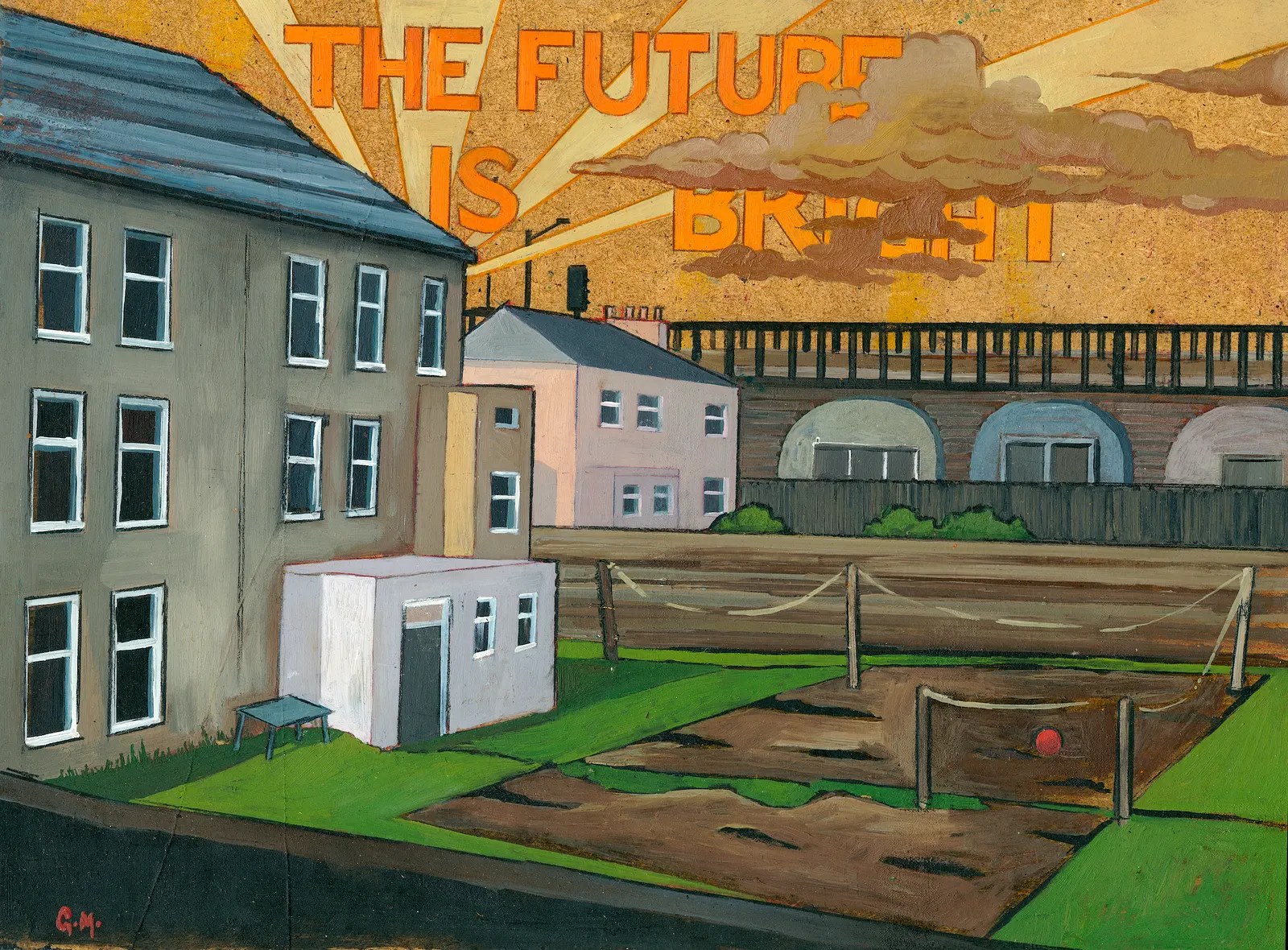 Oljemålning The future is bright av Georgina McIntyre Malou