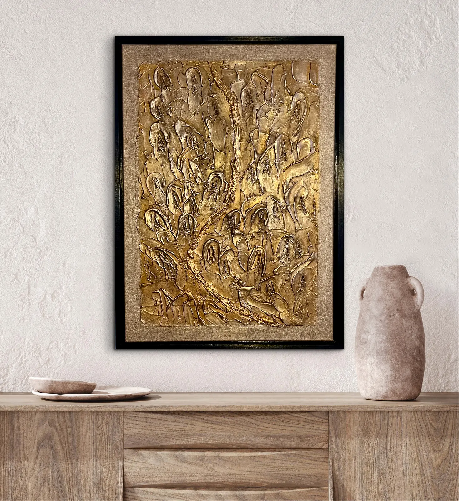 Akrylmålning Eko i metall av Helena Rystedt