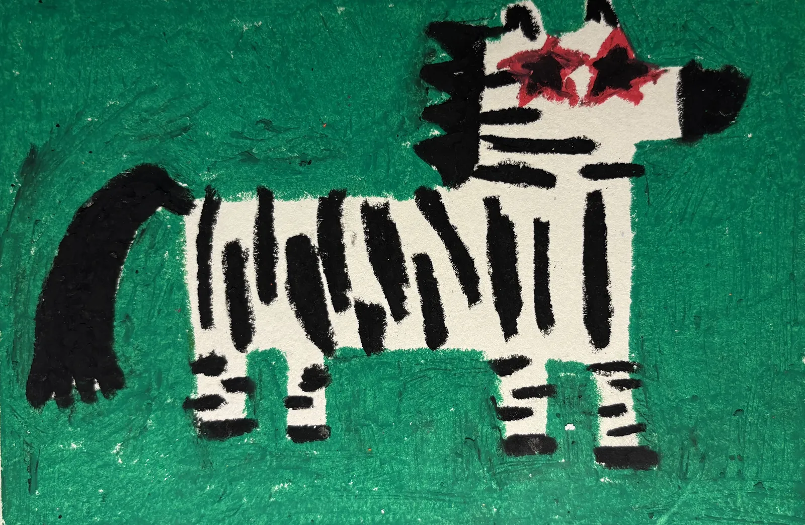 Grönögd zebra av Minna Hansson