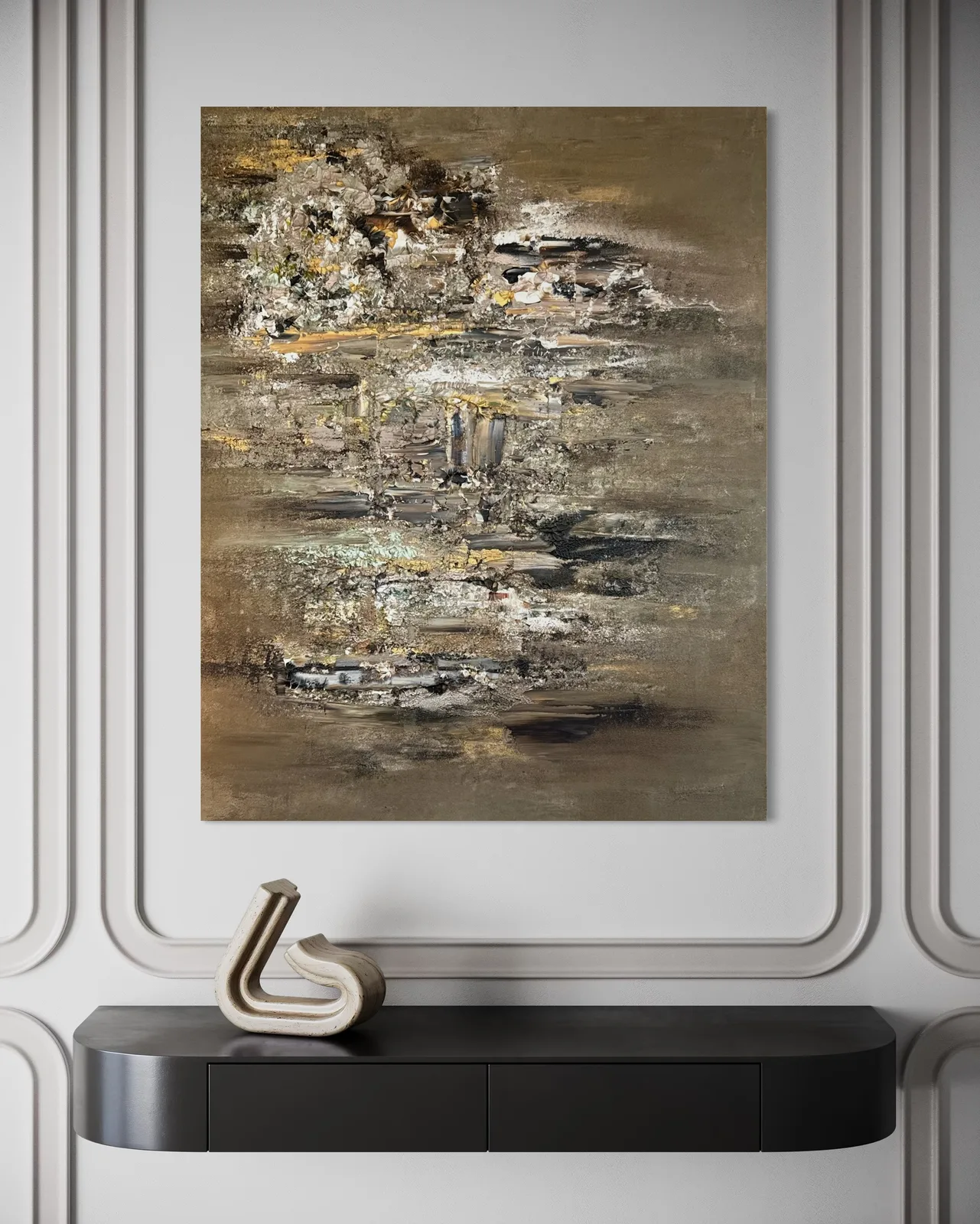 Akrylmålning Golden lines av Idha Österbacka ArtbyIdha