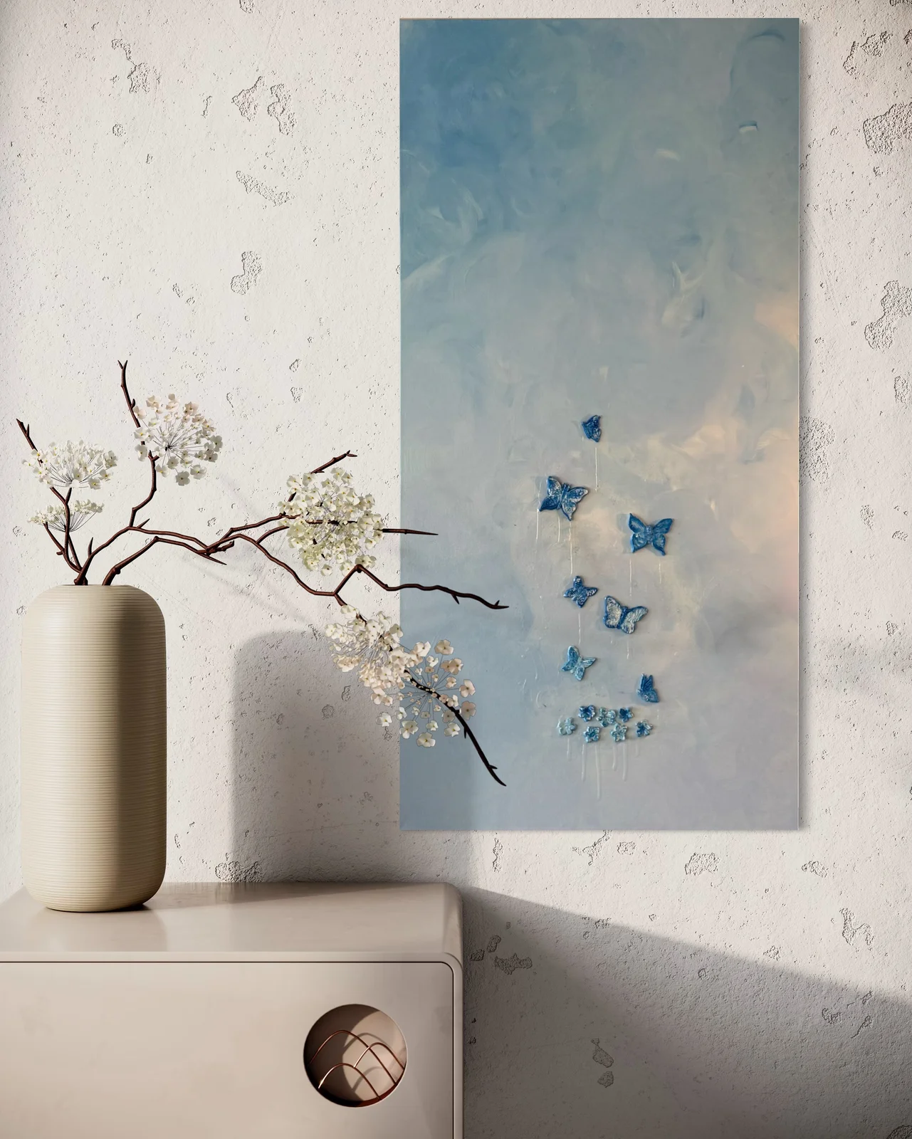 Akrylmålning Butterfly fly away av Idha Österbacka ArtbyIdha