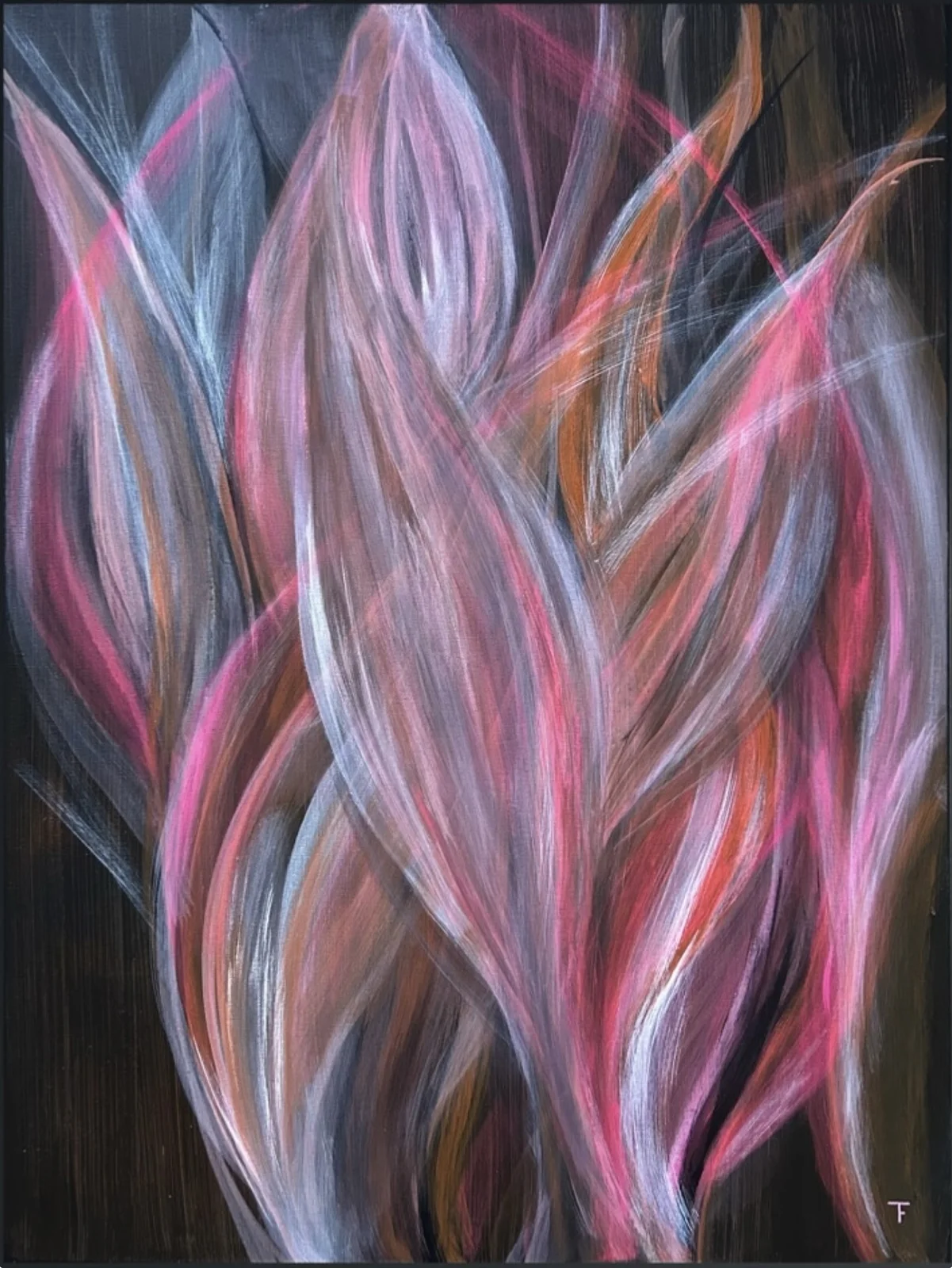 Akrylmålning Leafs on fire av Tina Fornbrandt