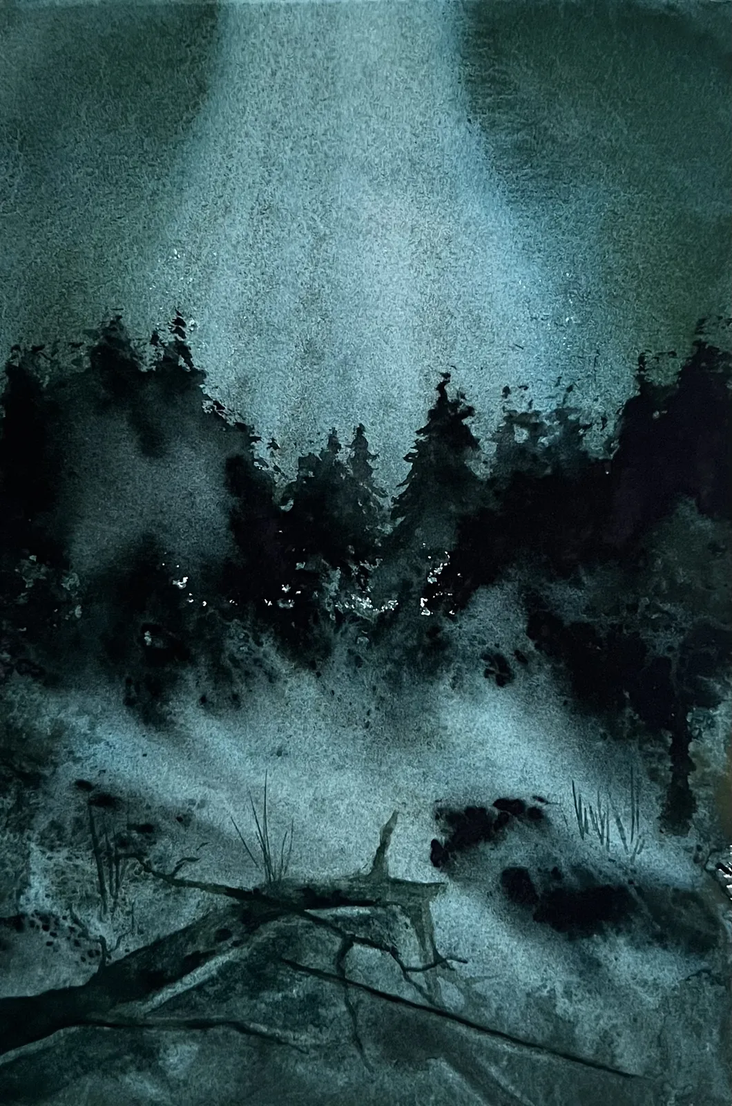 Akvarell The Emerald Forest II av Tuva Andersen
