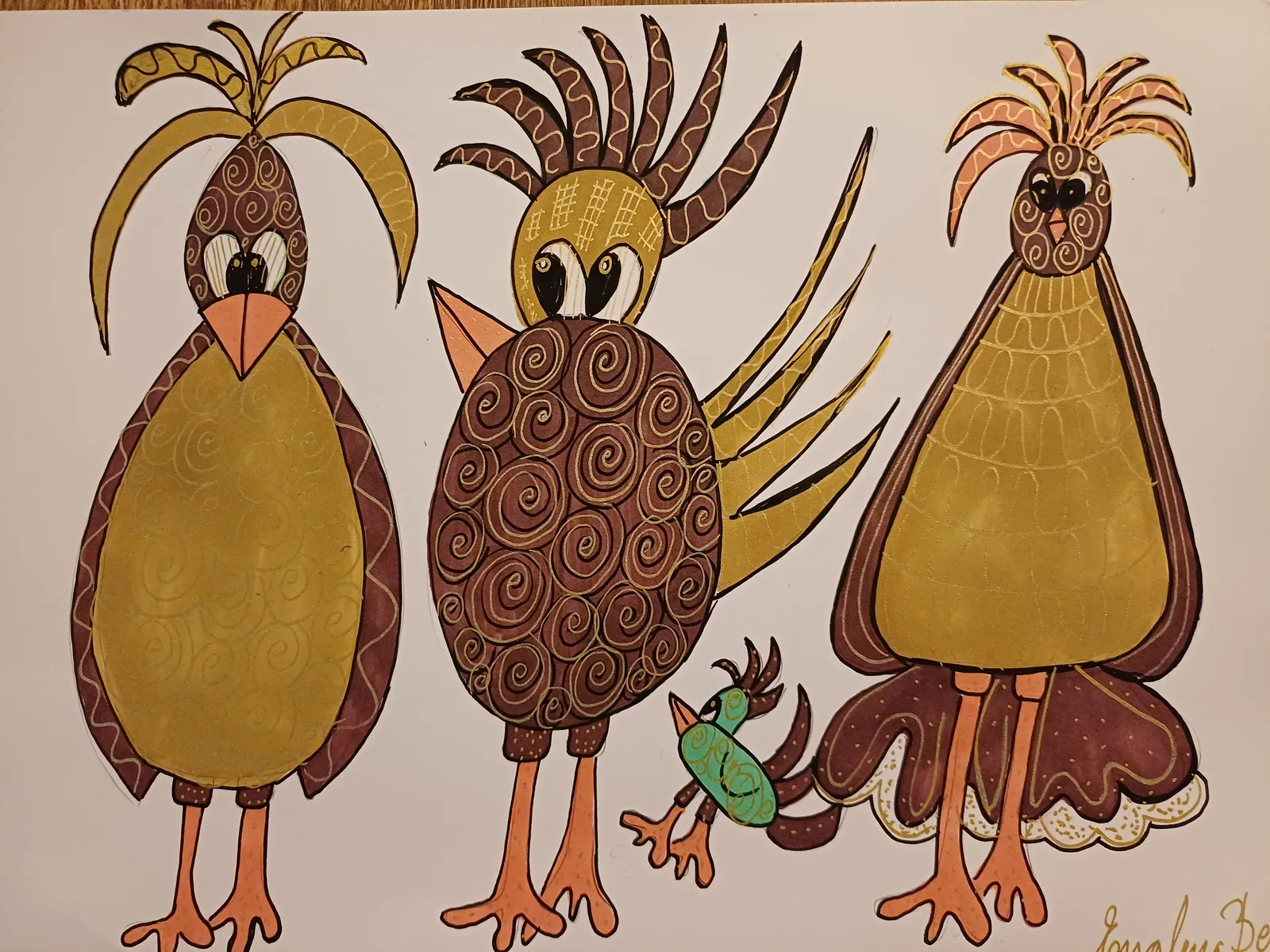 Tokiga fåglar 4 av Ewalena Berg