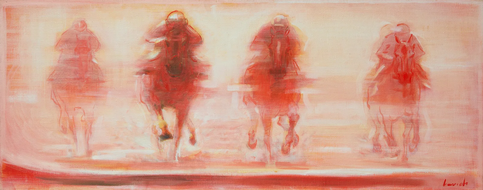 Oljemålning A Day at the Races (Red) av Alexander Levich