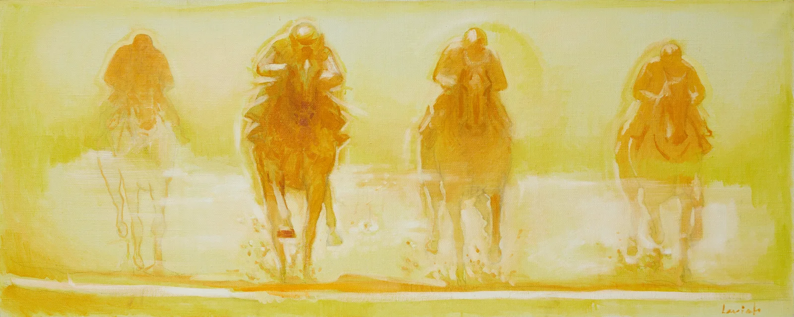 Oljemålning A Day at the Races (Yellow) av Alexander Levich