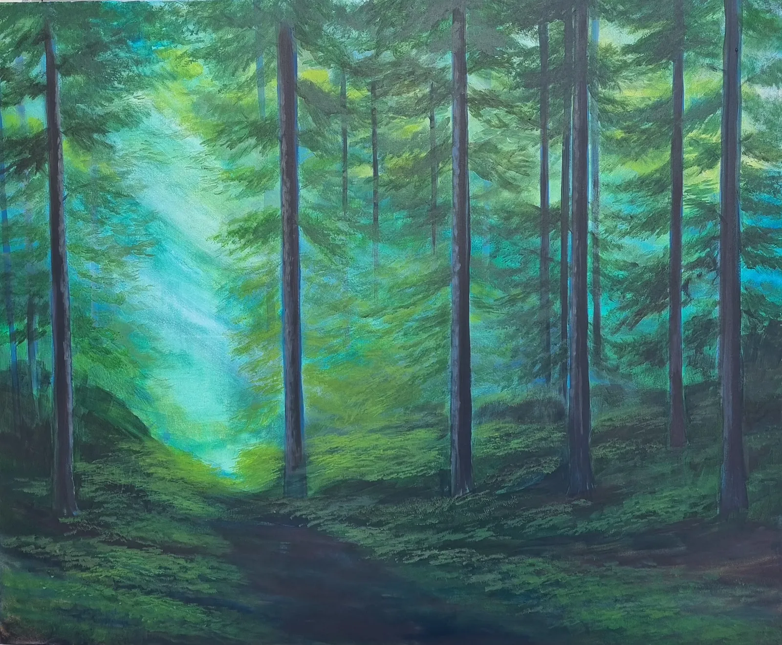 Akrylmålning Skogsturen 3 av Anna Jormin