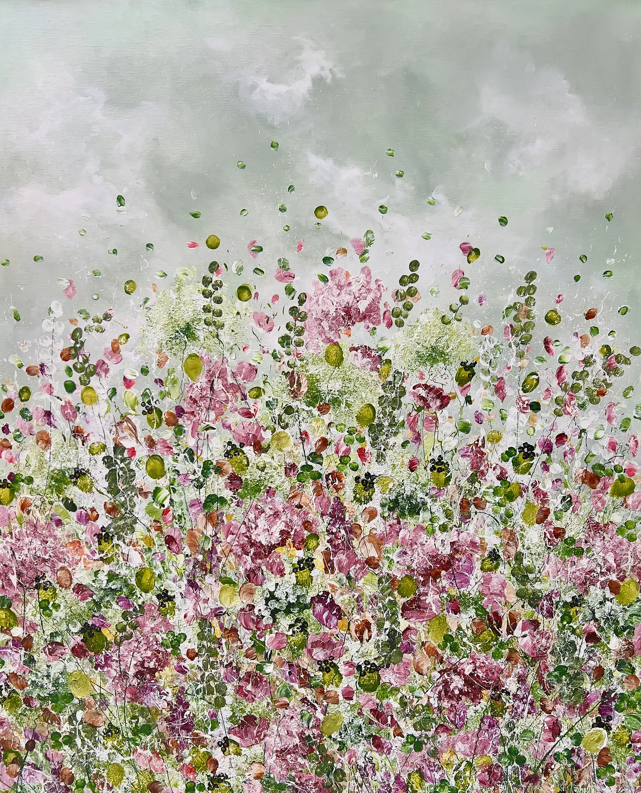 Akrylmålning PINK PETALS av Anna Artistockholm Brandt