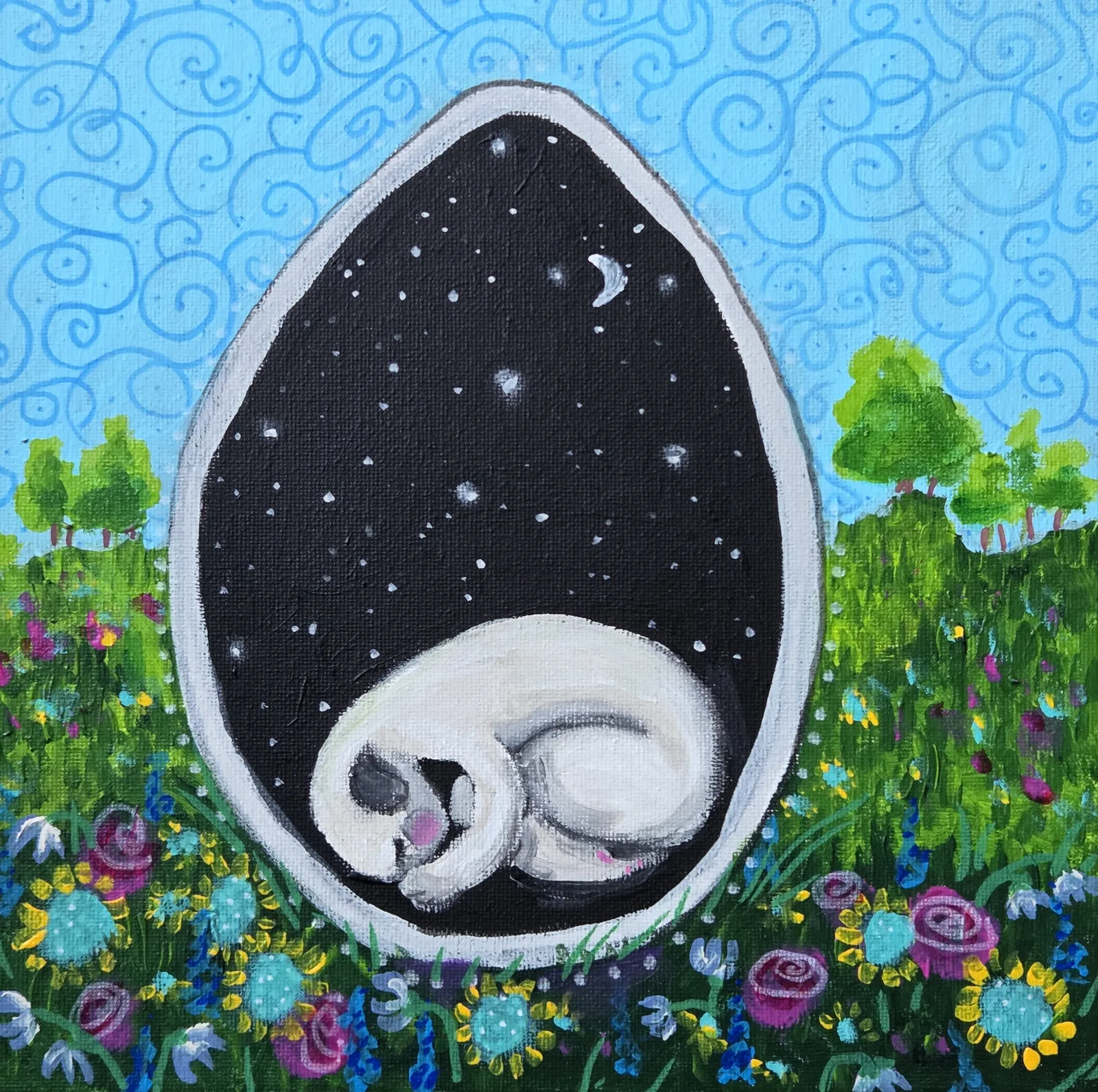 Akrylmålning Energi av Mia Älegård