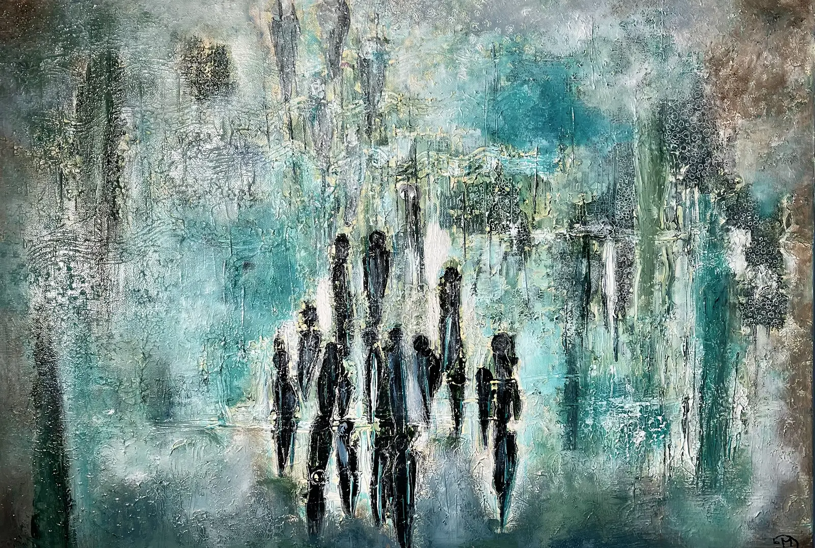 Akrylmålning Vandrare av Marie Duclos