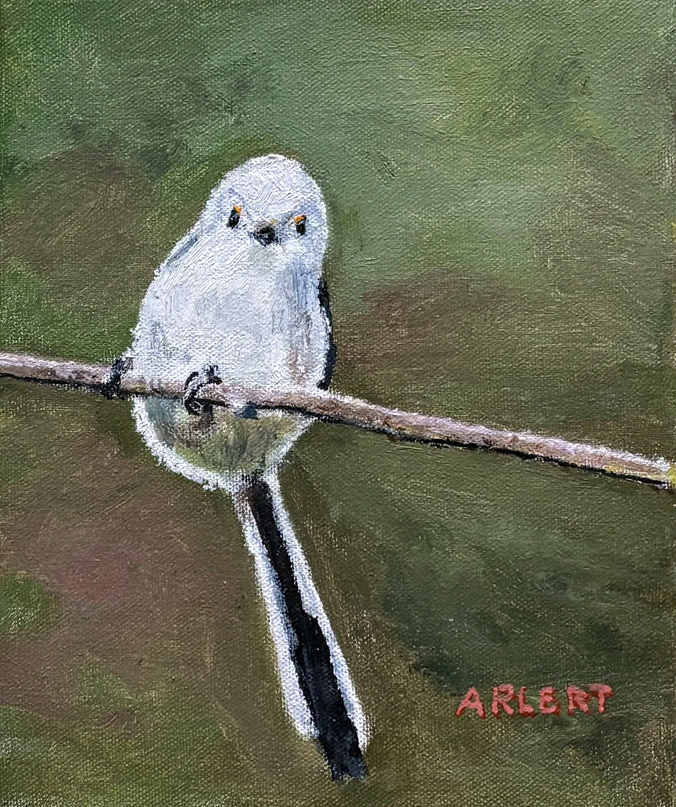 Oljemålning Stjärtmes av Bertil Arlert