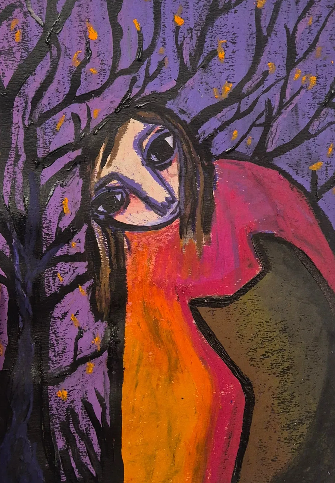 Ögonkontakt (flicka, katt, natur) av Simone Hallin