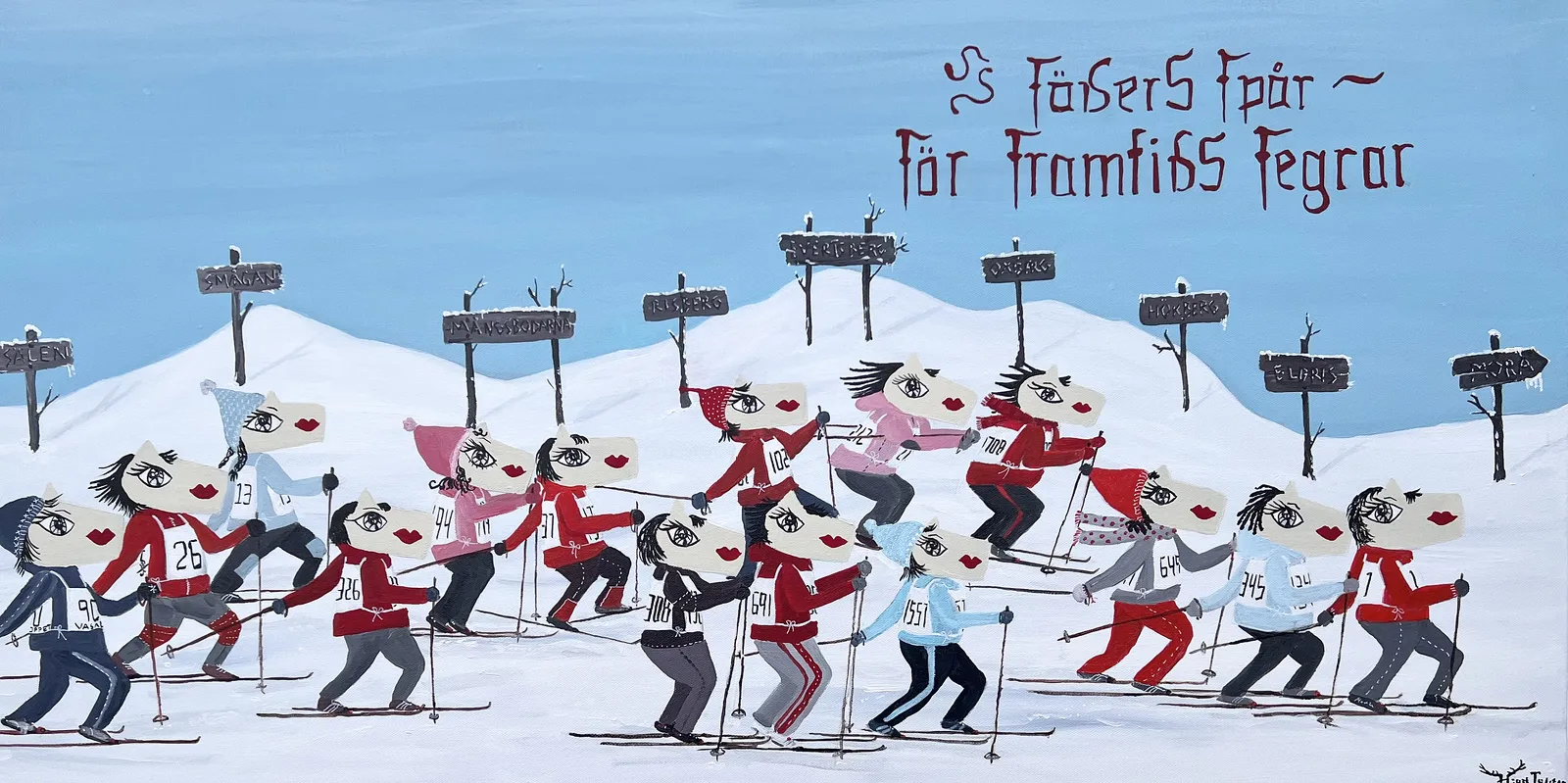 Akrylmålning I fäders spår! av Catarina Hjort Tolstoy