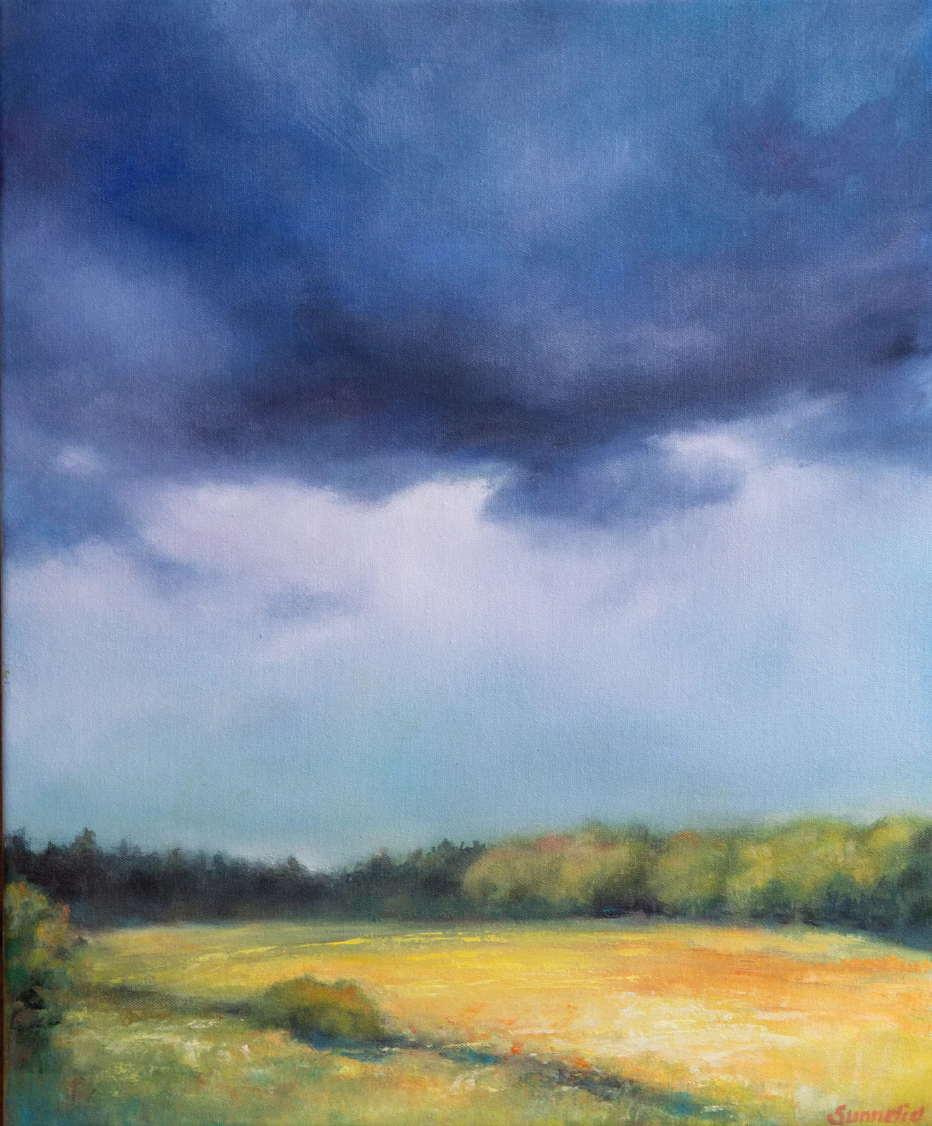Oljemålning Molnformation av Linn Sunnelid