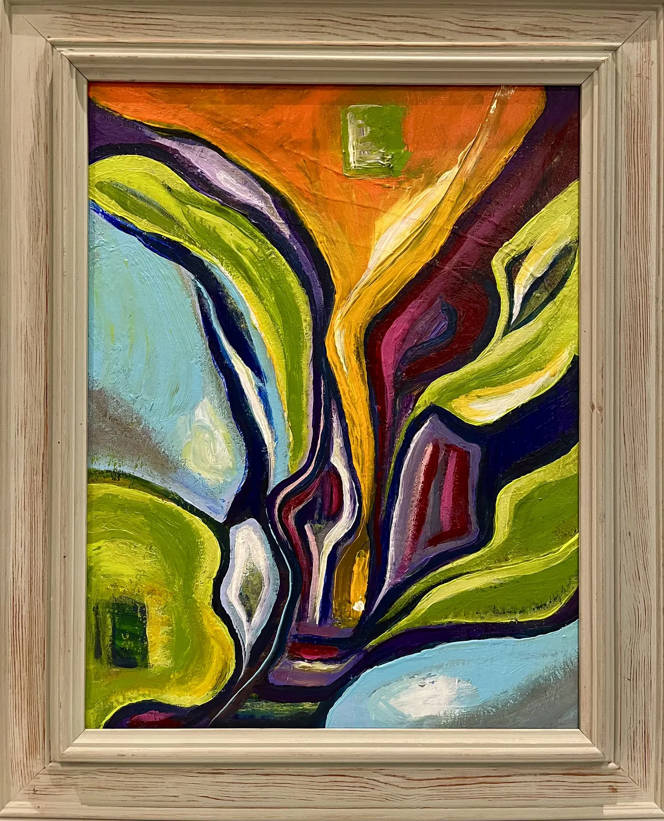 Akrylmålning Sansad av Pirkko Mikkonen