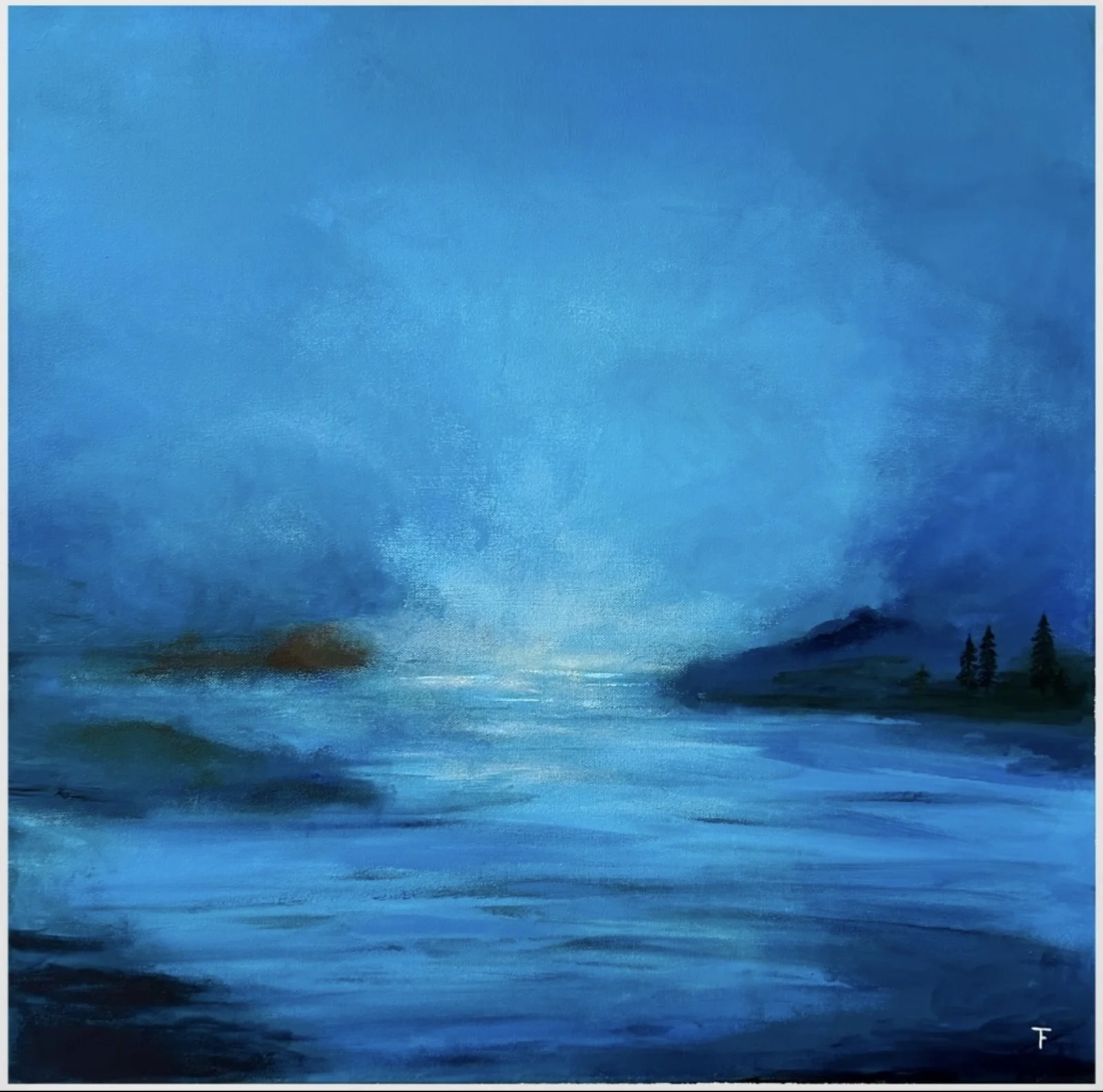 Akrylmålning Seaside av Tina Fornbrandt