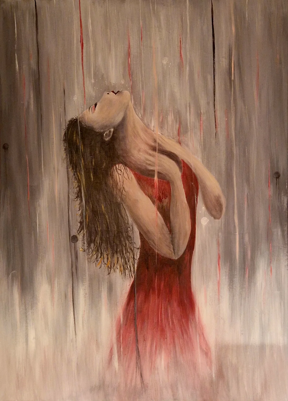 Akrylmålning Letting go av Pia K. Egeriis