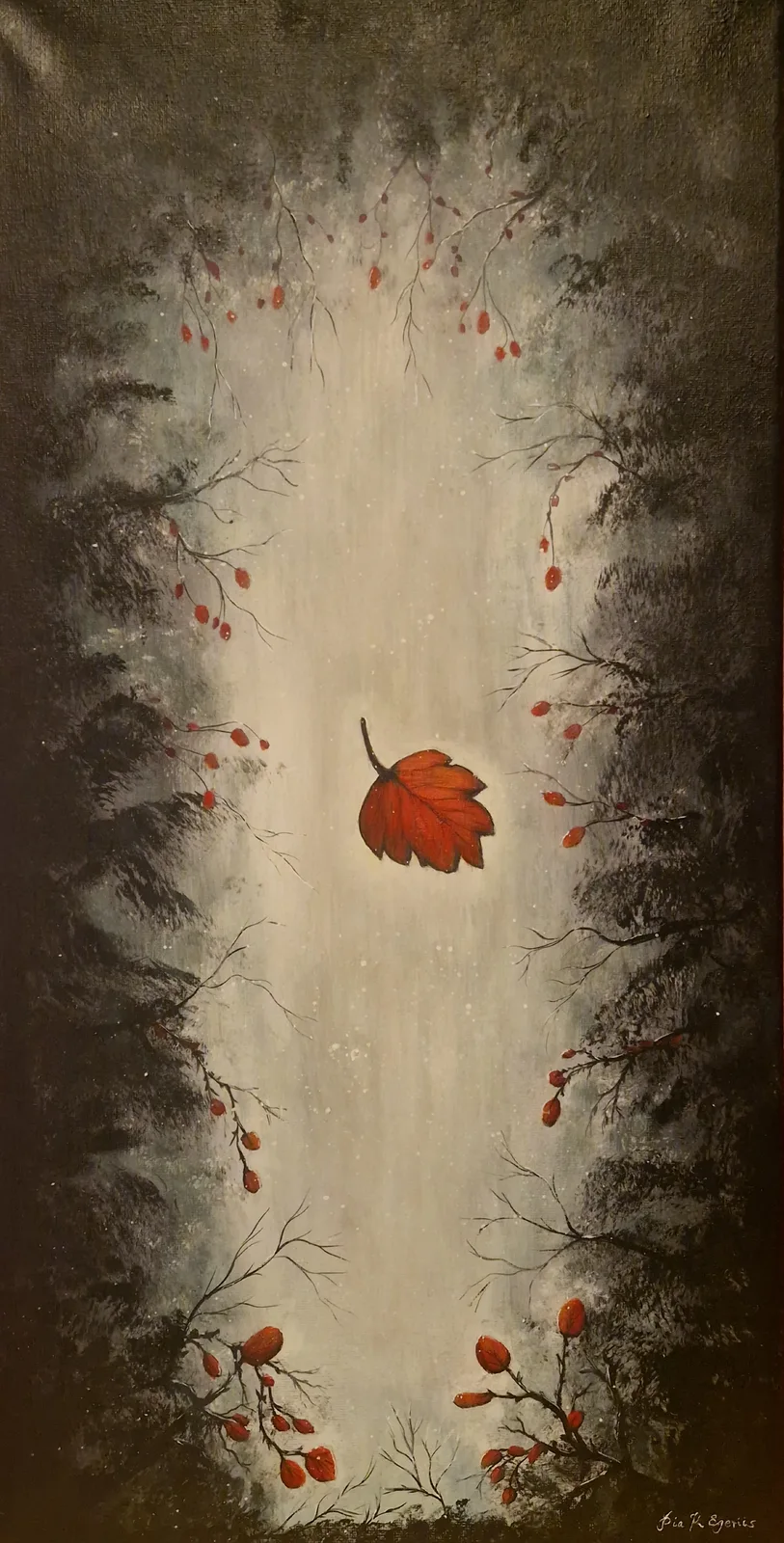 Akrylmålning Carried by The wind av Pia K. Egeriis