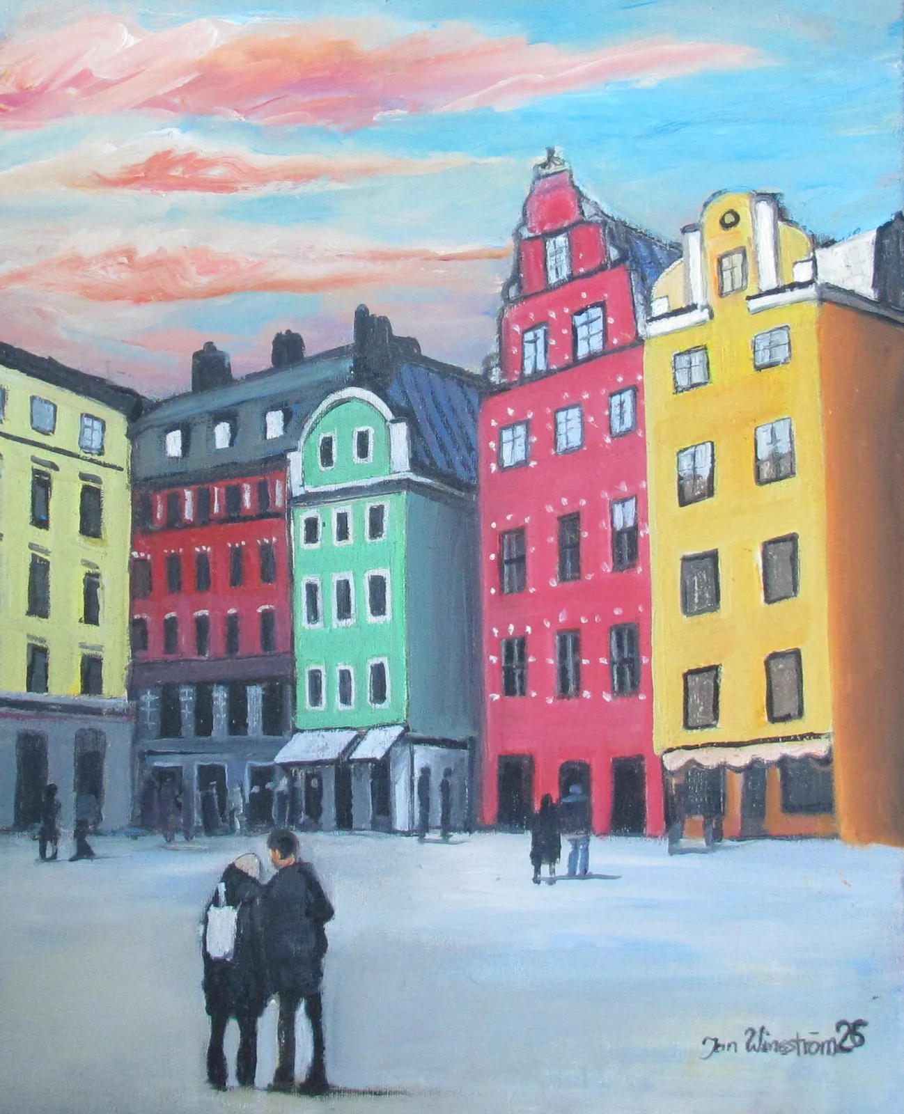 Oljemålning Stortorget , Sthlm av Jan Wineström