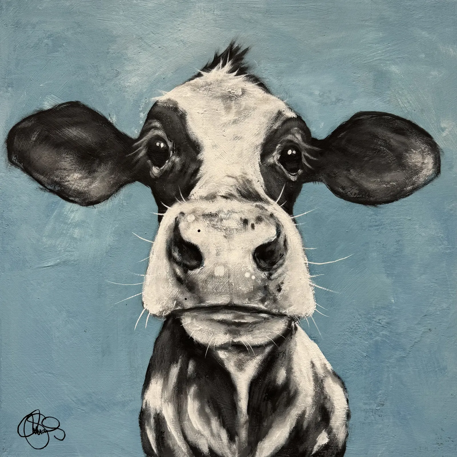 Akrylmålning COW 501 Bumble av Matilda Skoglund