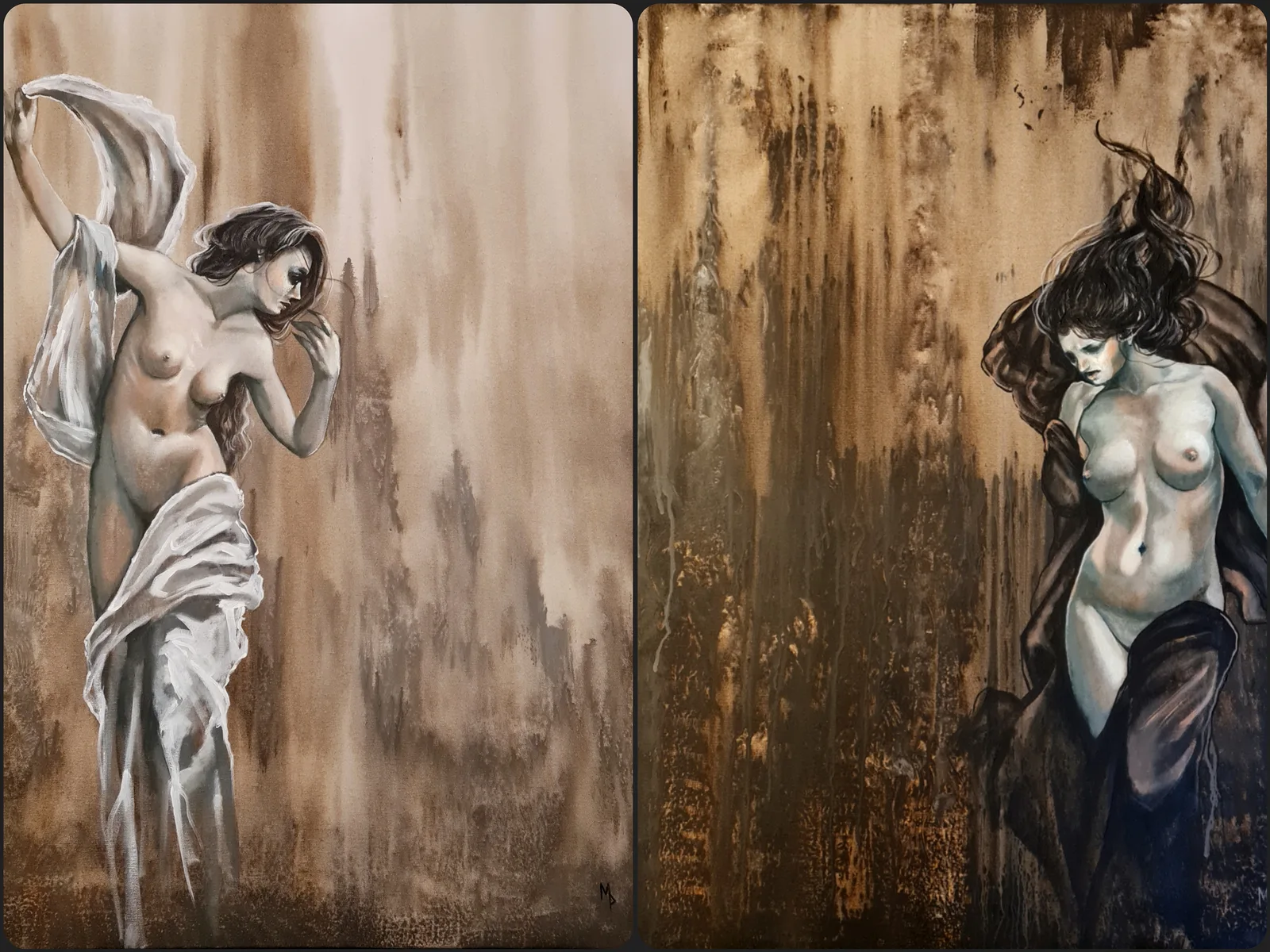 Akrylmålning - Not all Glory / Dark - av Mimmi MPs ArtCreations Pettersson