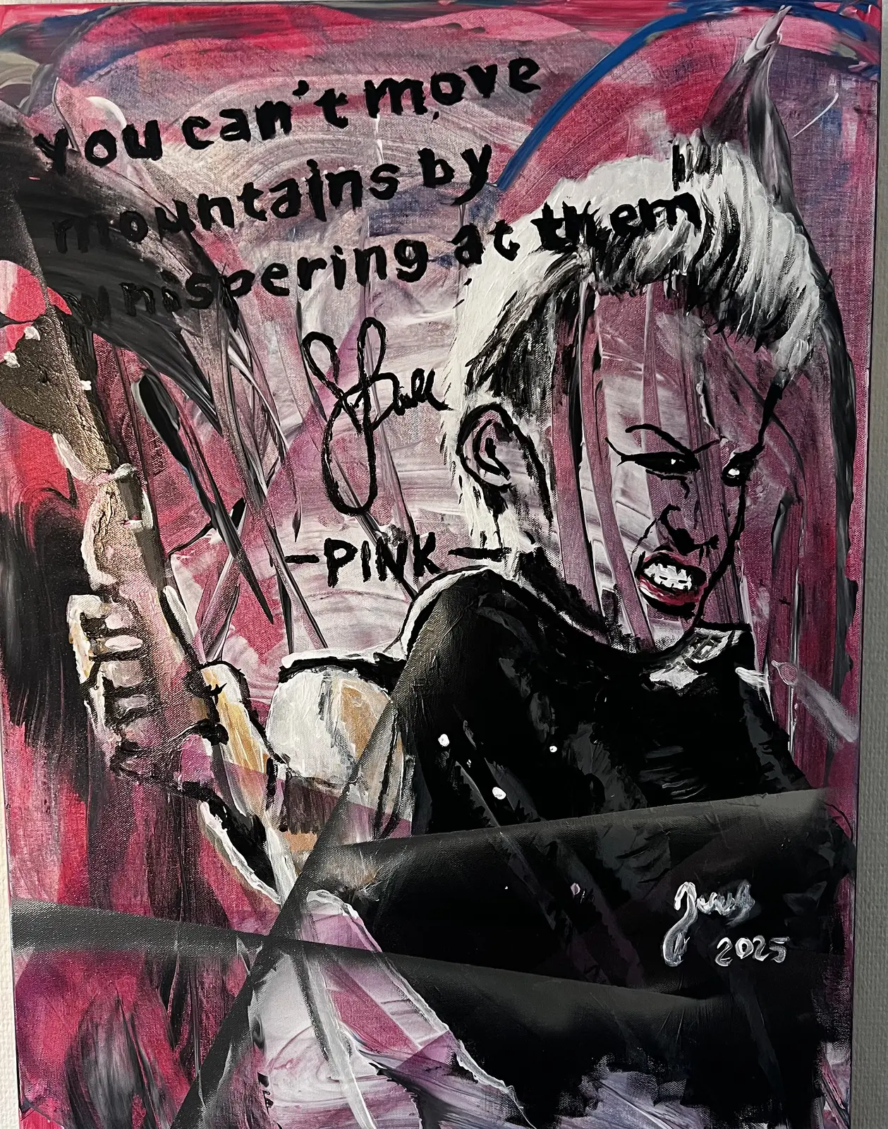 Akrylmålning You can’t move mountains by staring at them av Jonas Kihlman