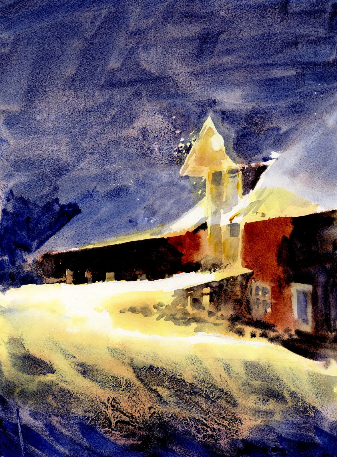 Akvarell Snöyra av Bea Carlsson