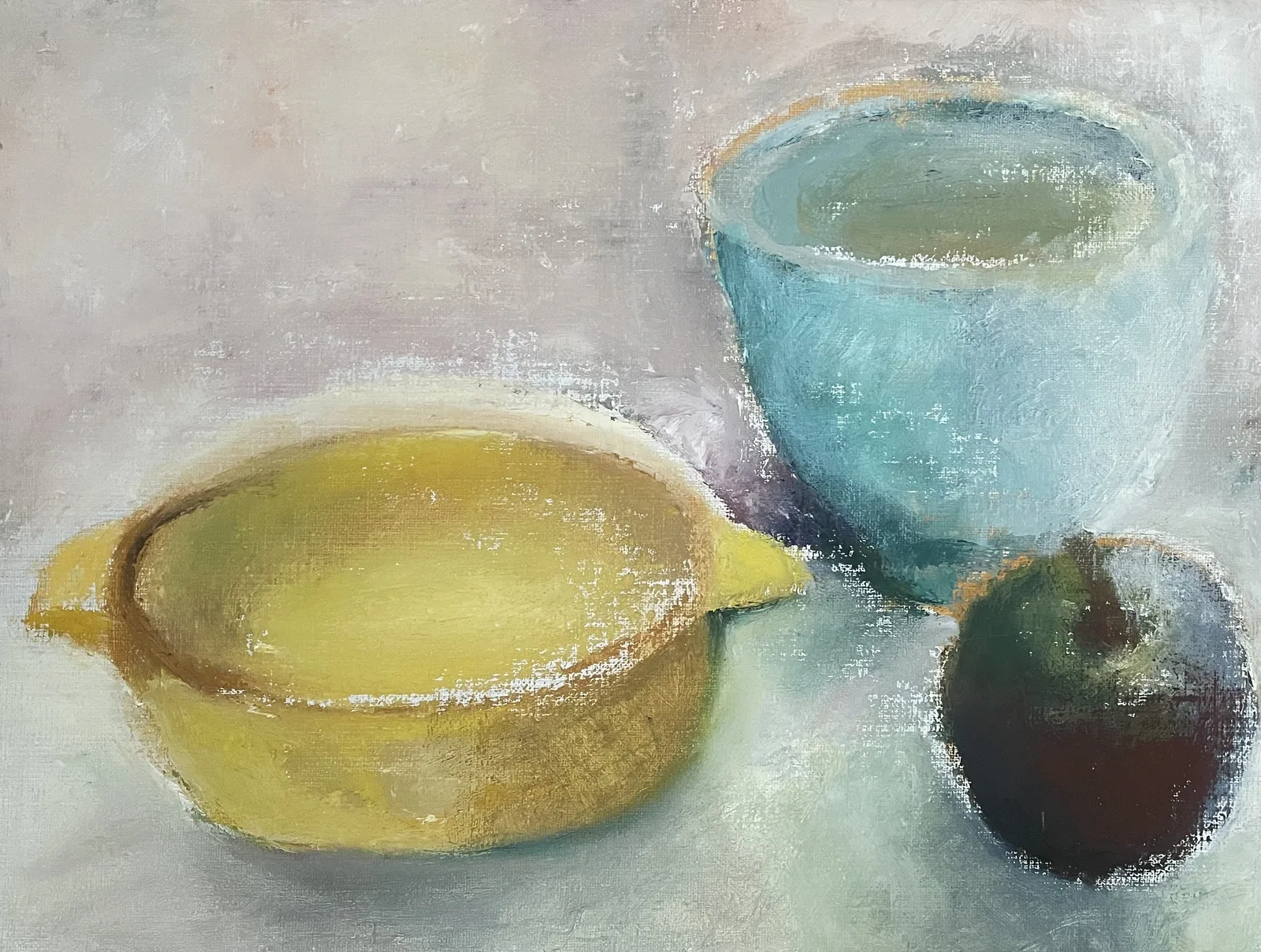 Oljemålning Mörkt äpple av Ewa Öhlund