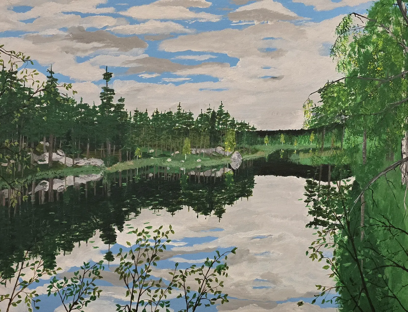 Akrylmålning Spegelblank av Sune Bruhn